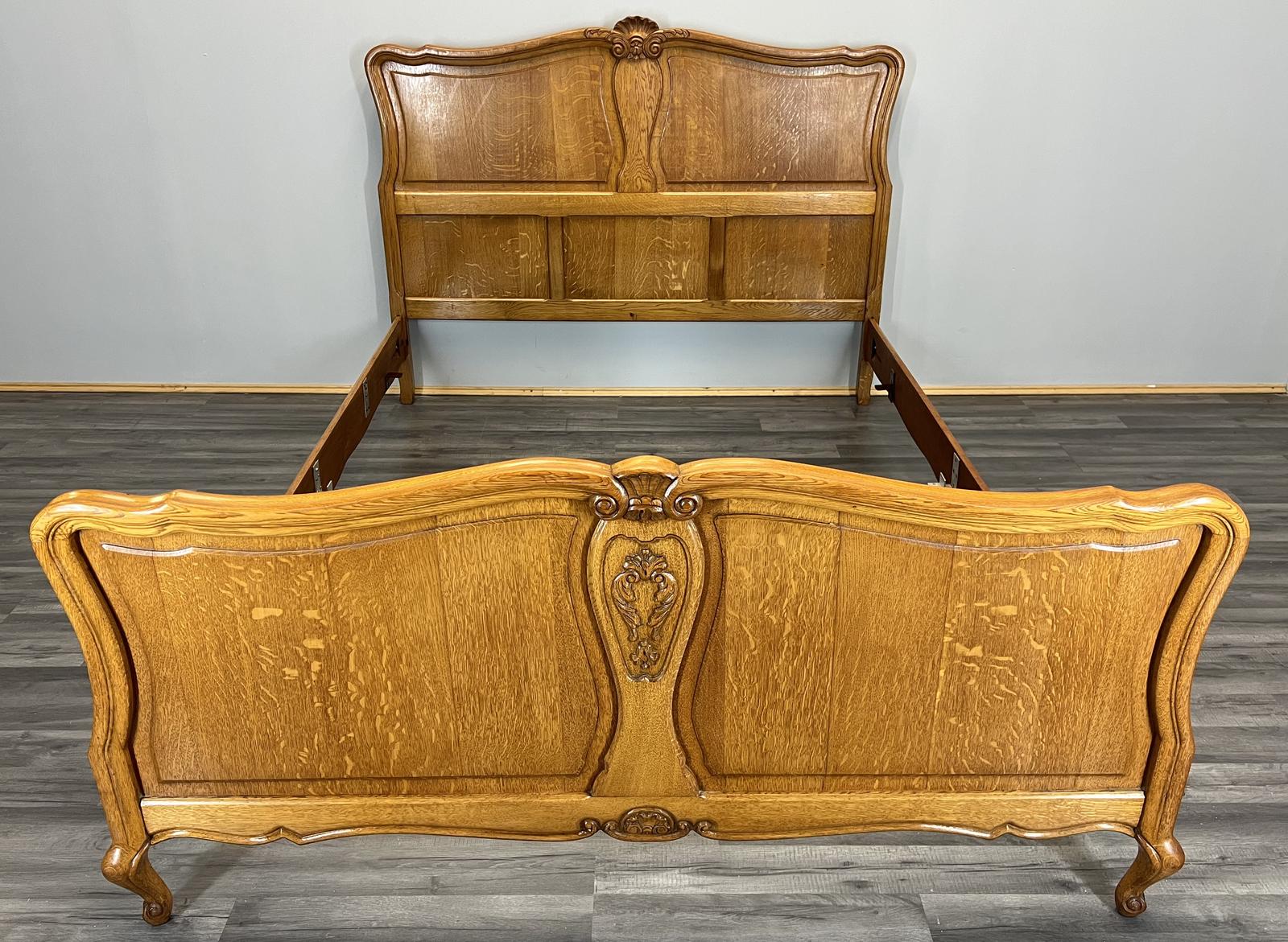 Bed - Vintage French Double Bed Frame Oak Carved Headboard (1 of 16) Bed - Vintage French Double Bed Frame Oak Carved Headboard (1 of 16)