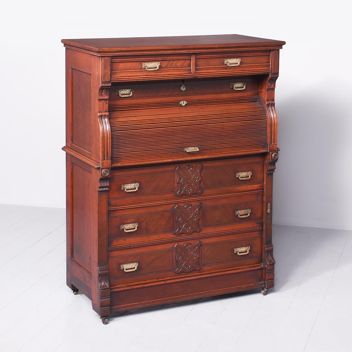 Rare American Cherrywood Secretaire Cabinet (1 of 15) Rare American Cherrywood Secretaire Cabinet (1 of 15)