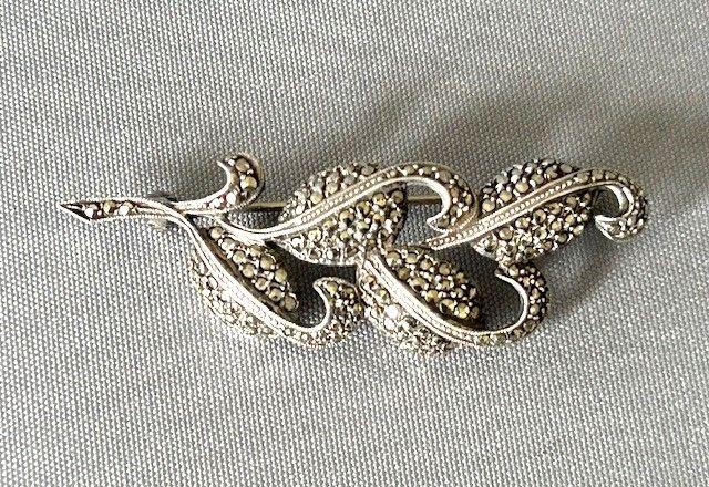 Swedish Silver Marcasite Brooch (1 of 8)