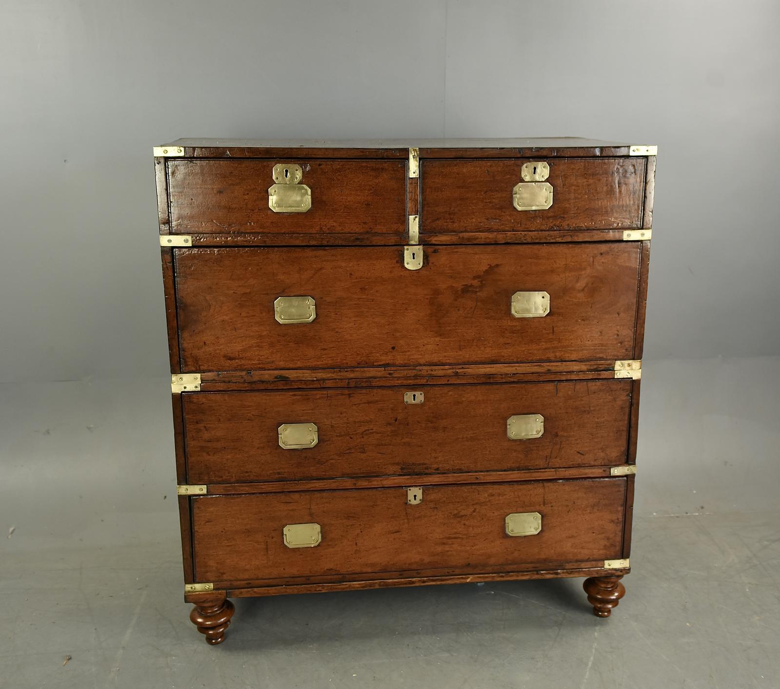 Mahogany Campaign Military Chest of Drawers (1 of 8) Mahogany Campaign Military Chest of Drawers (1 of 8)