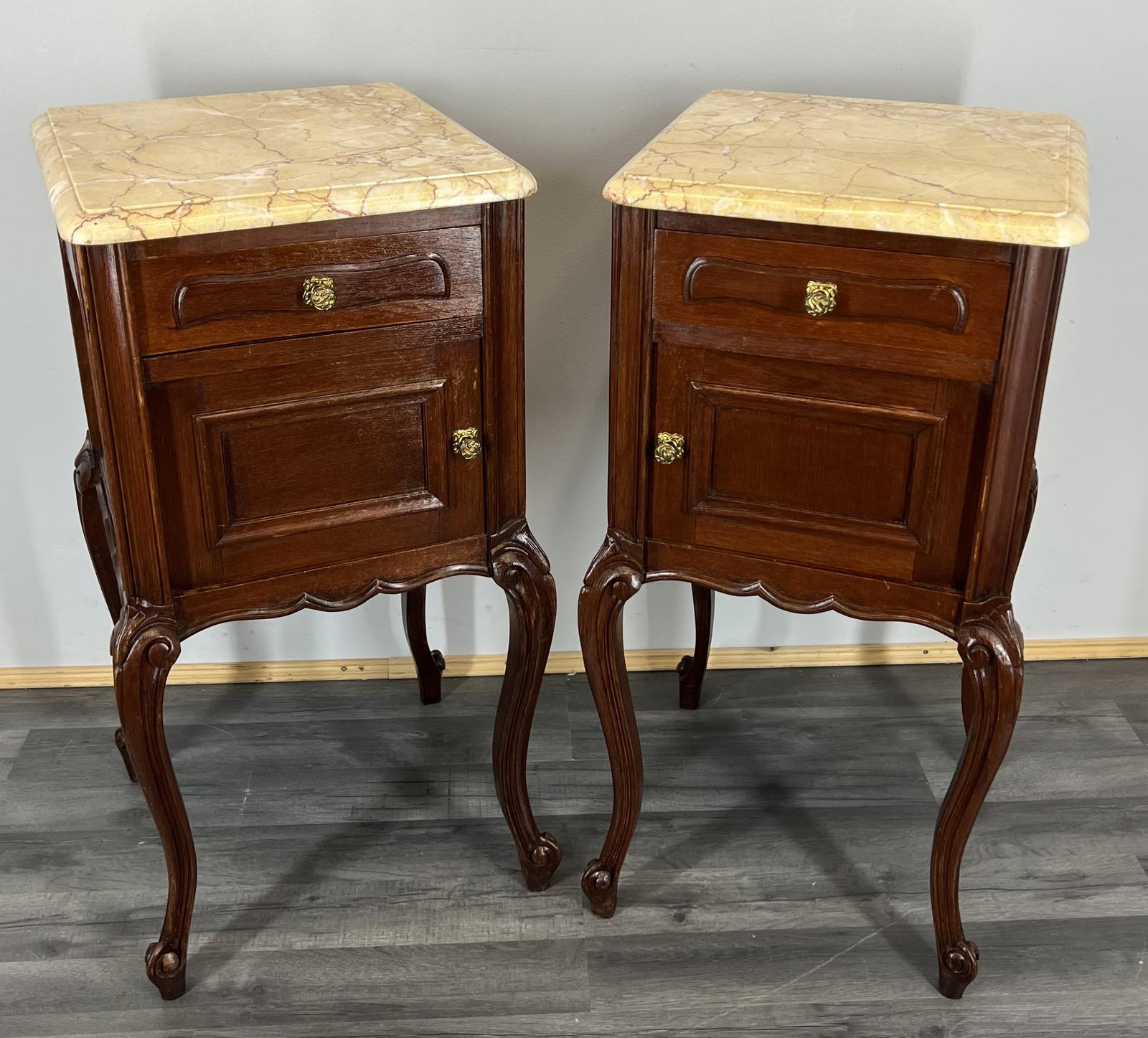 French Antique Bedside Tables Cupboards / Cabinets with Marble Tops (1 of 14) French Antique Bedside Tables Cupboards / Cabinets with Marble Tops (1 of 14)