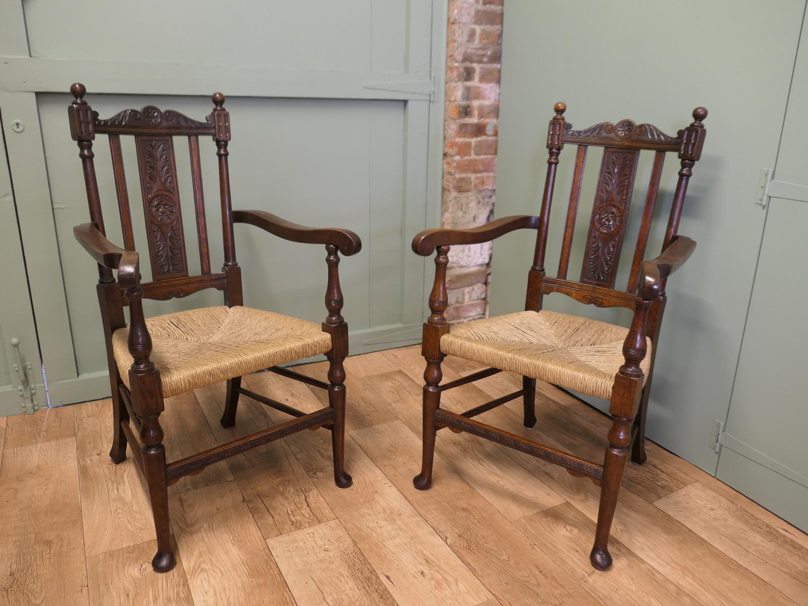 Pair of Excellent Quality Gothic Carved Oak Carver Chairs (1 of 6) Pair of Excellent Quality Gothic Carved Oak Carver Chairs (1 of 6)