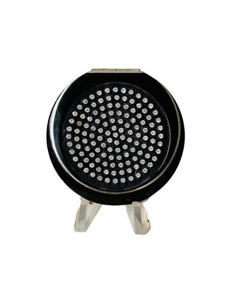 Vintage Black Enamelled & Jewelled Powder Compact c.1950 (1 of 7)