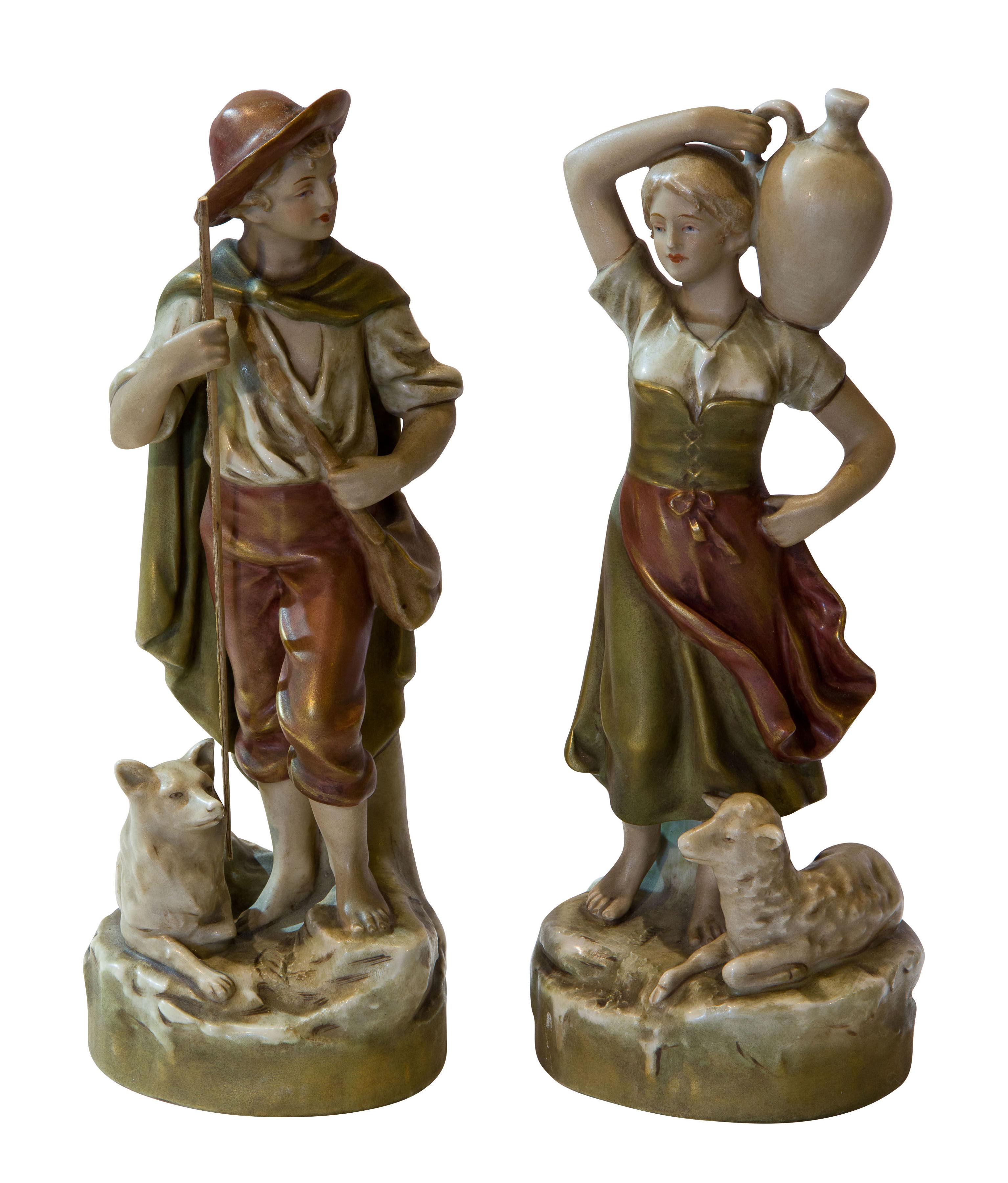 Pair of Royal Dux figurines c1910 (1 of 1)