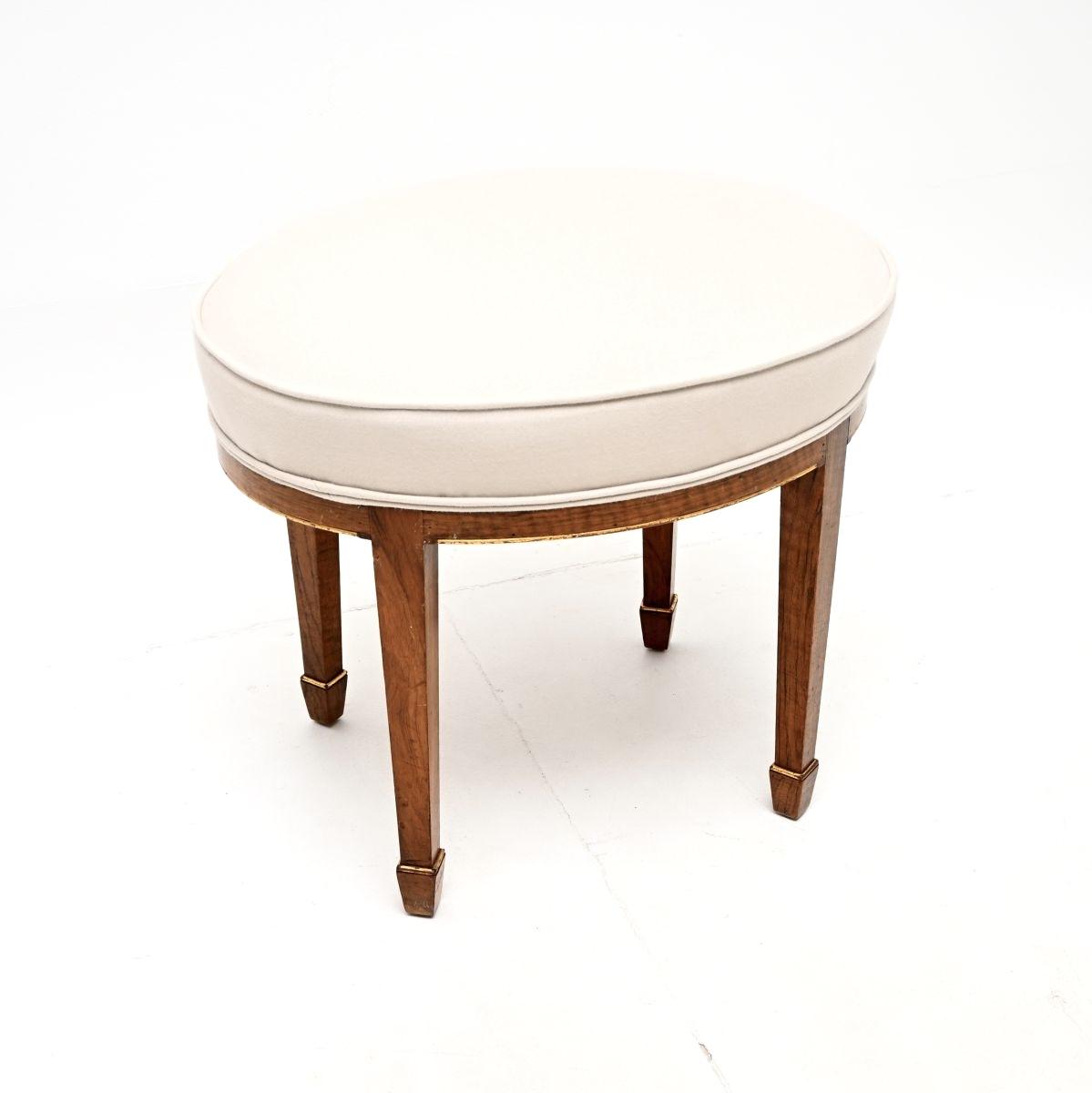 Antique Edwardian Walnut Parcel Gilt Stool (1 of 5) Antique Edwardian Walnut Parcel Gilt Stool (1 of 5)