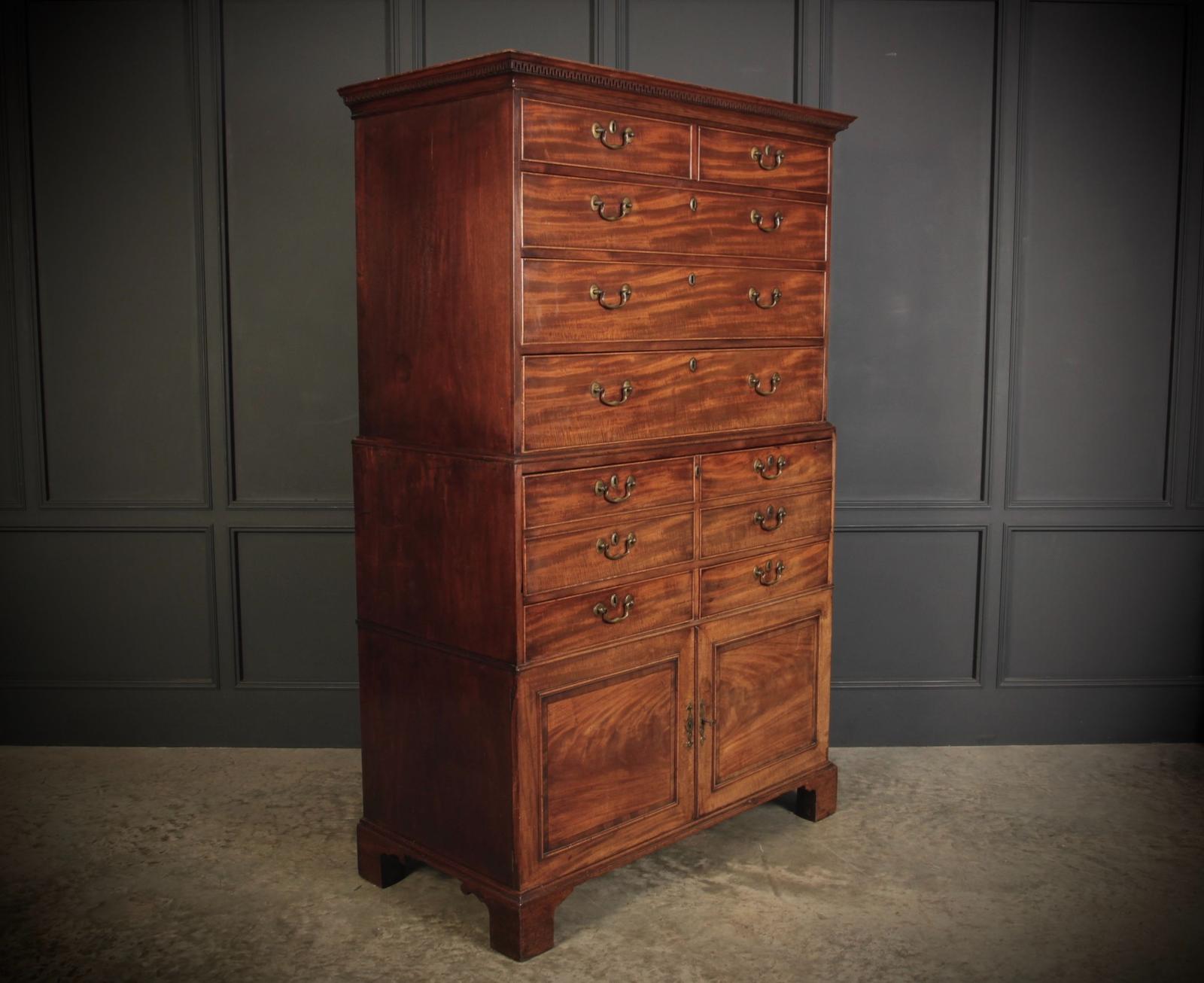 18th Century Tall Mahogany Architects Secrétaire Chest (1 of 18)