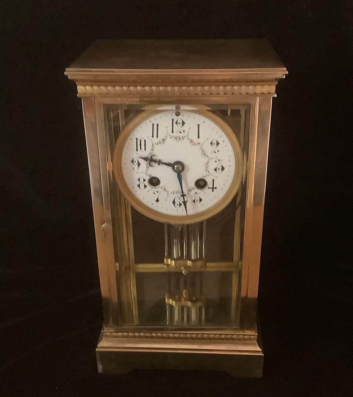 French Four Glass Mantle Clock (1 of 4)