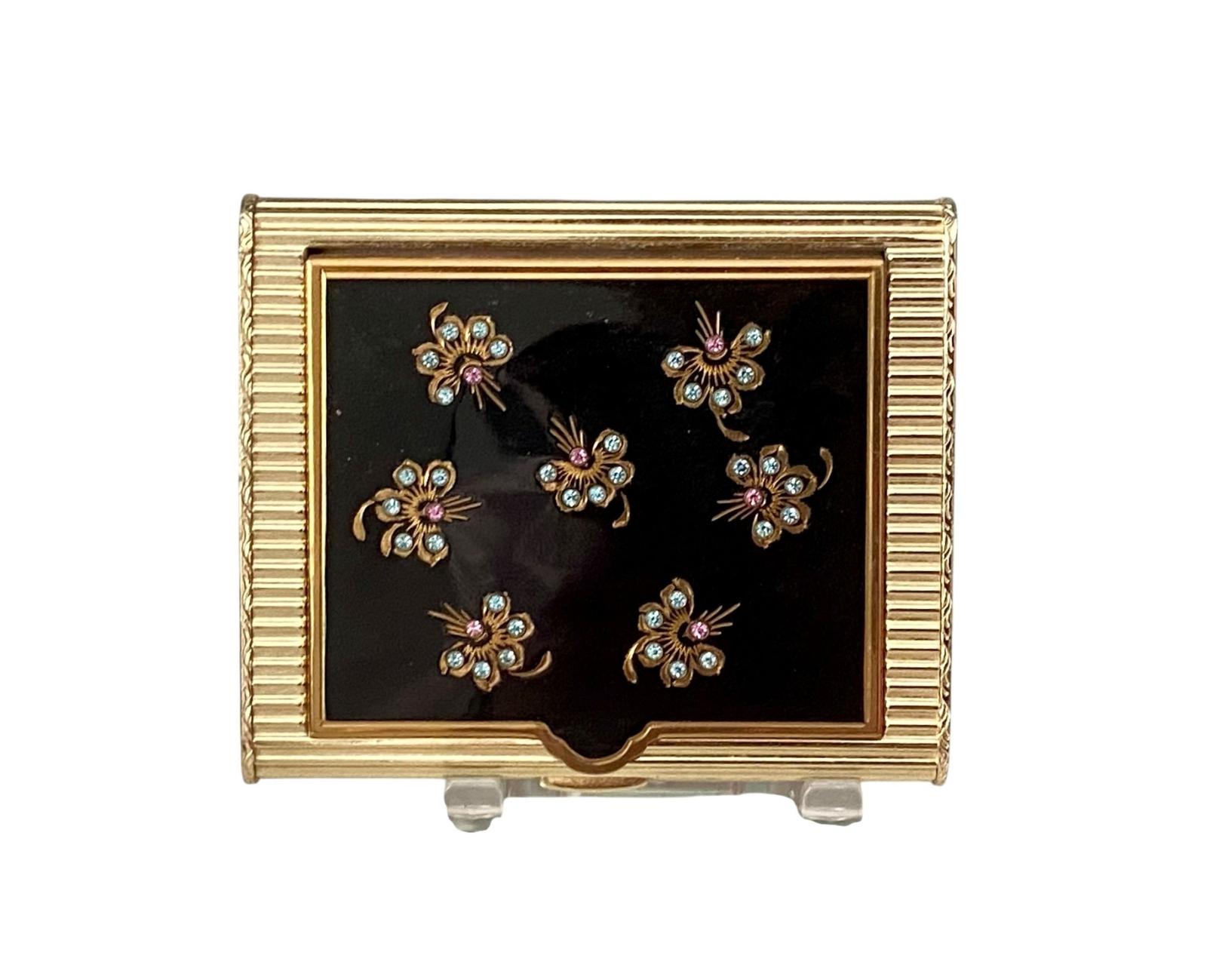 Vintage Jewelled Powder Compact Agme Switzerland c.1950 (1 of 10) Vintage Jewelled Powder Compact Agme Switzerland c.1950 (1 of 10)