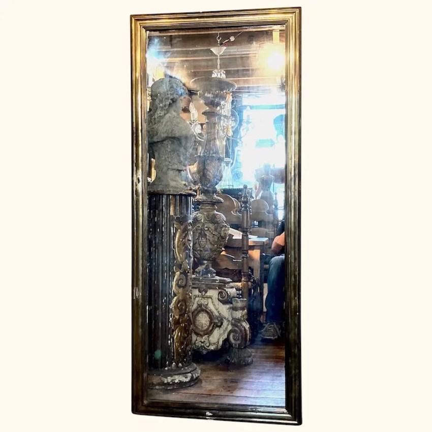 Tall Brass Framed 'Bistro' Mirror From France (1 of 8) Tall Brass Framed 'Bistro' Mirror From France (1 of 8)