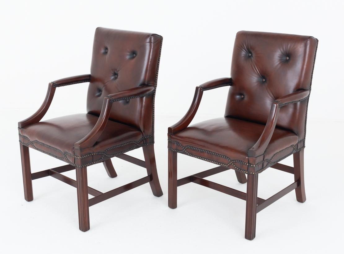 Pair of Georgian Revival Gainsborough Chairs (1 of 8) Pair of Georgian Revival Gainsborough Chairs (1 of 8)