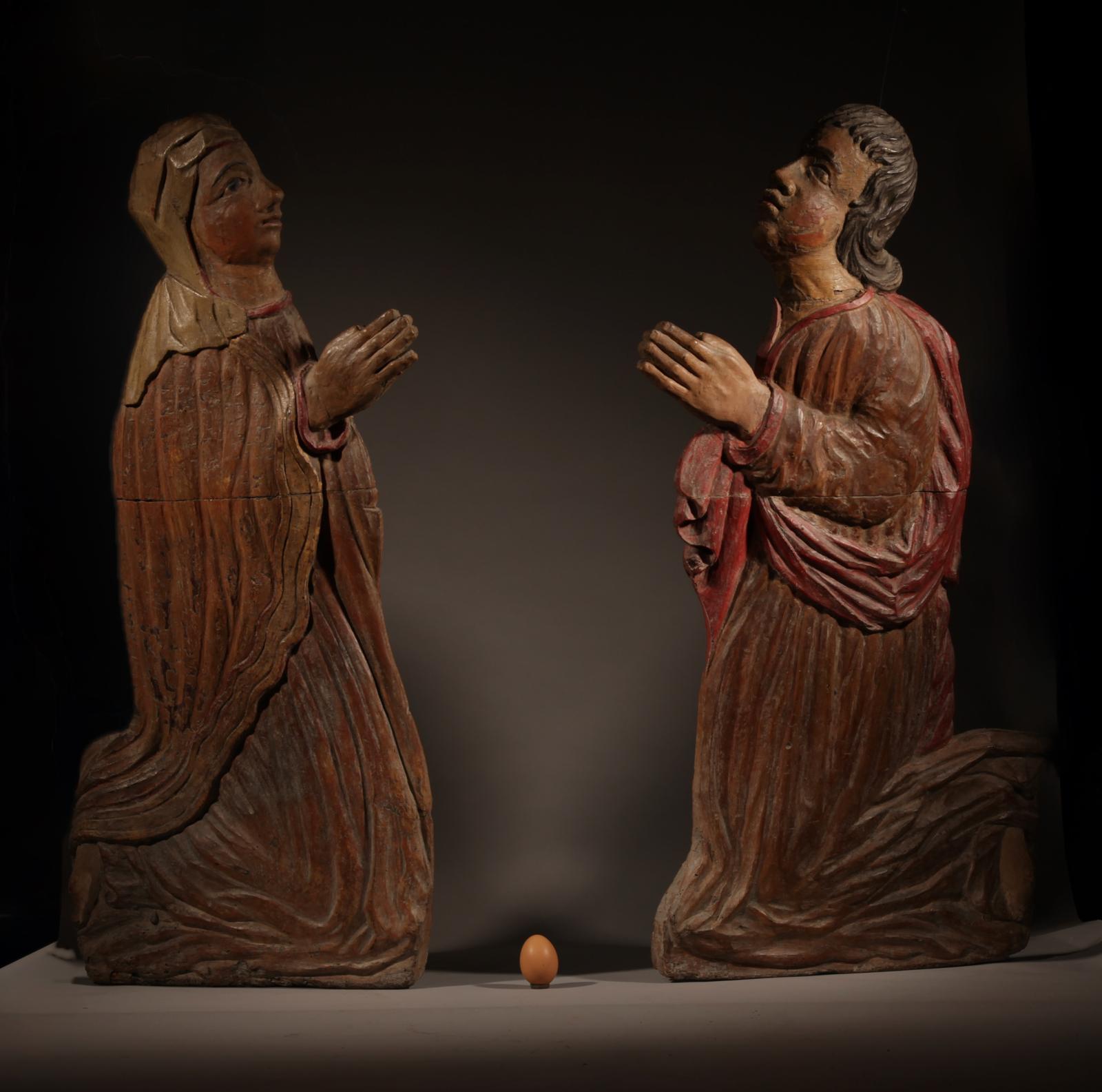 Very Decorative Carved Reliefs / Sculpture of Man & Woman c.1540 (1 of 7)