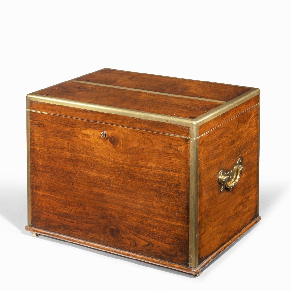 Very Robust Brassbound William IV Anglo-Chinese Padouk Silver Chest (1 of 9)