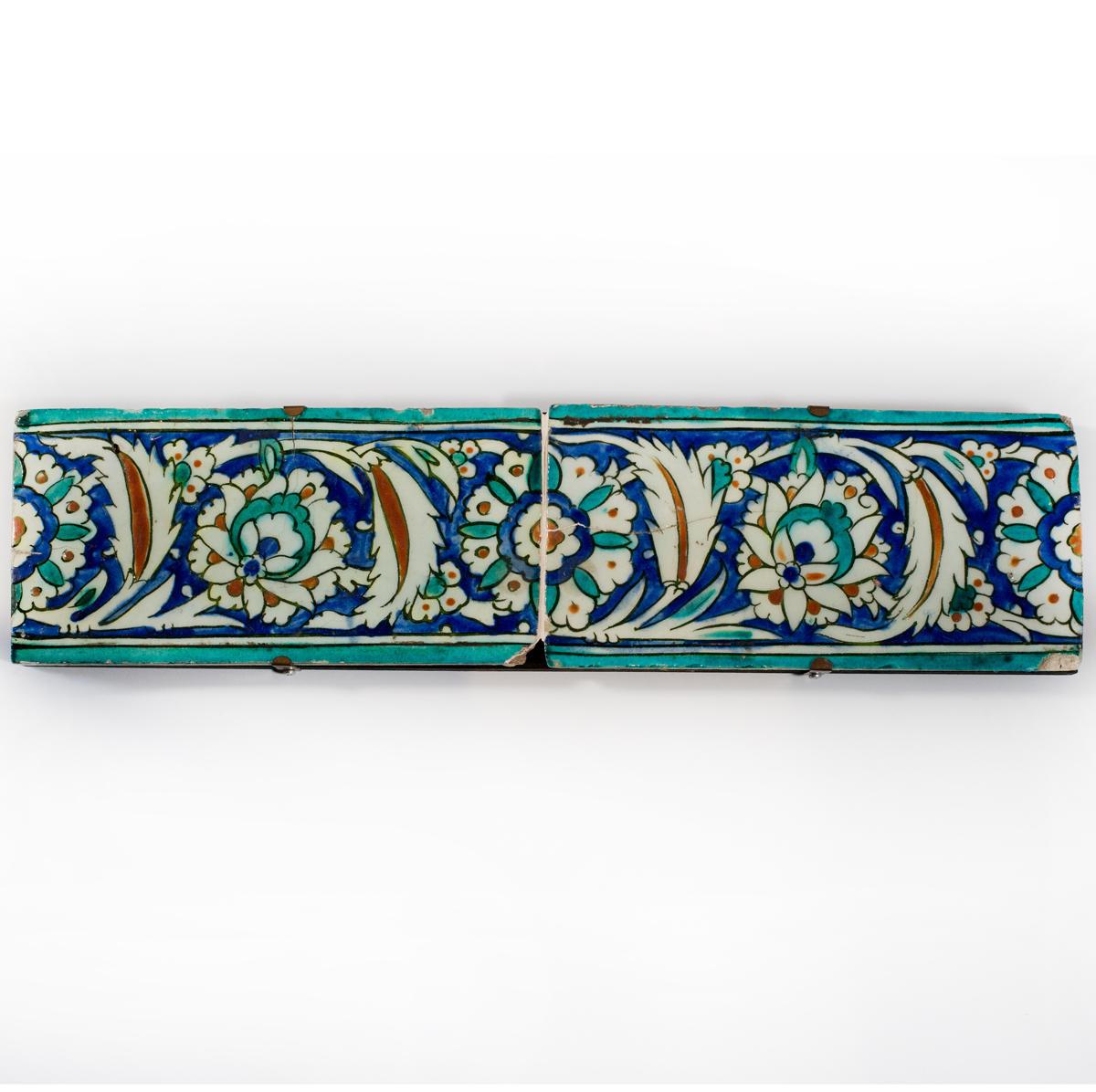 Two Ottoman Iznik Border Tiles c.1600 (1 of 4)