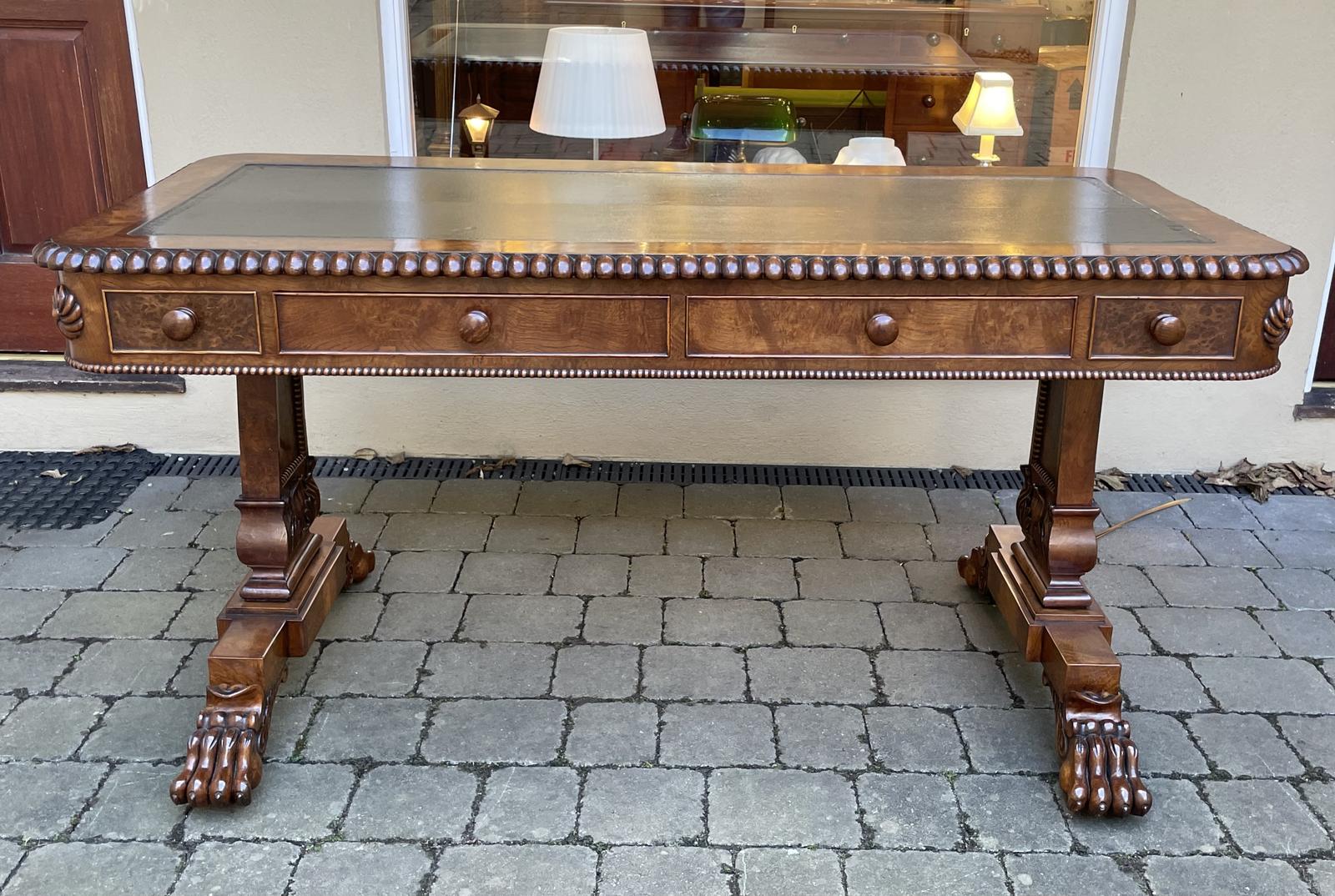 George IV Burr Elm Library Table Attributed to William Trotter (1 of 13) George IV Burr Elm Library Table Attributed to William Trotter (1 of 13)
