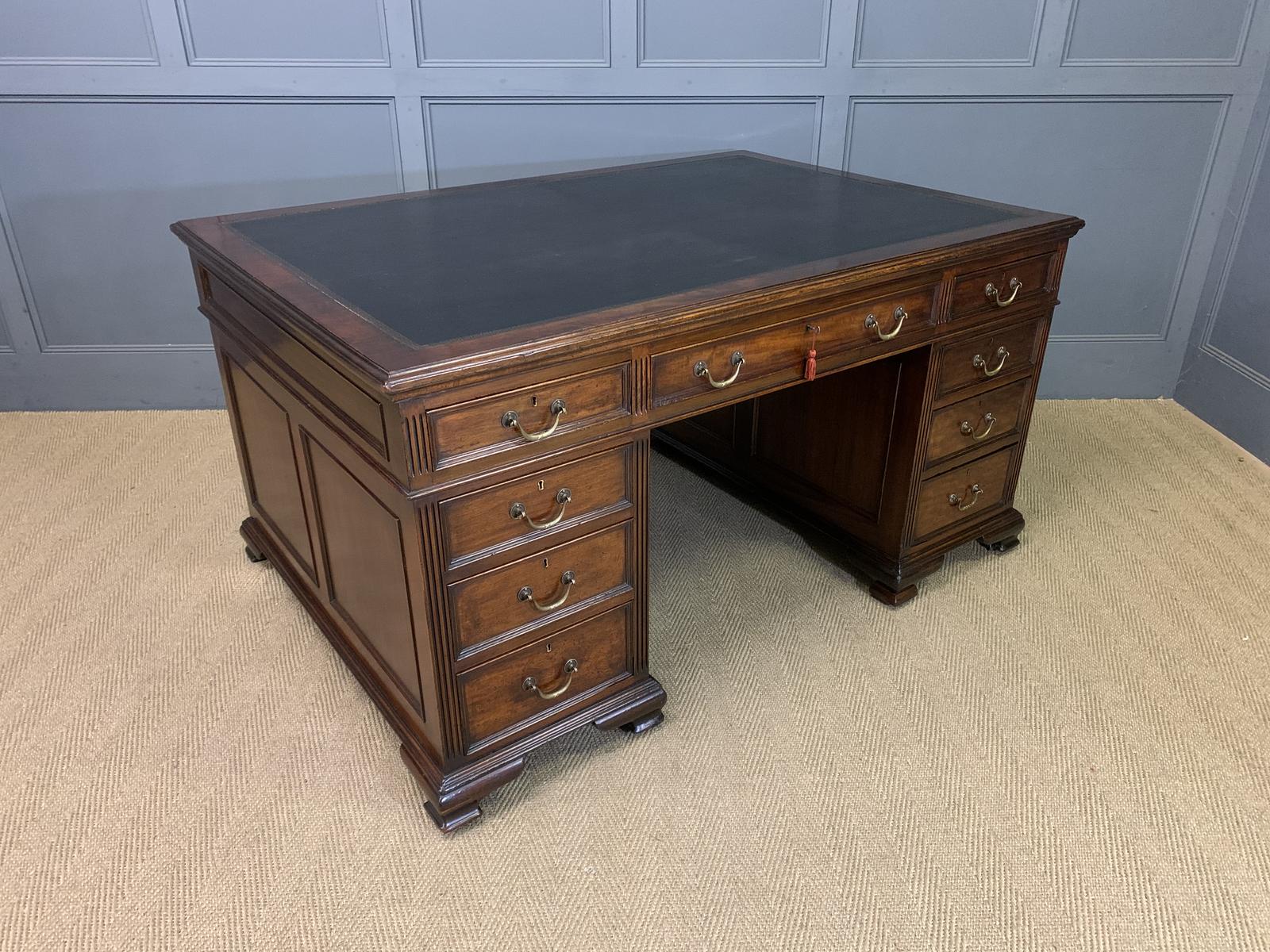 Mahogany Pedestal Partners Desk by Maple & Co (1 of 27)