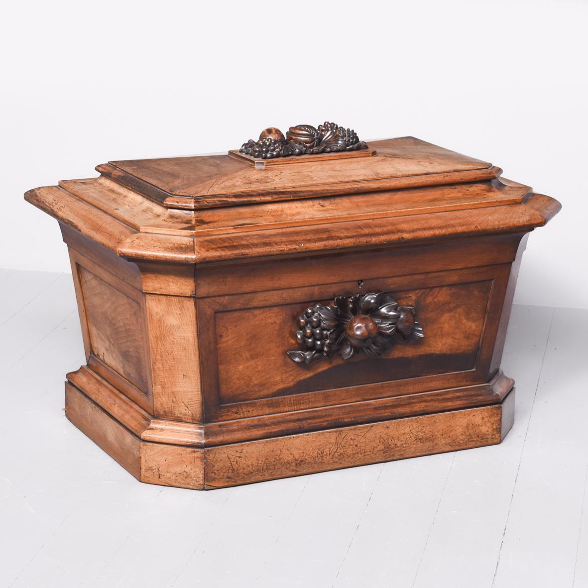 Massive Carved Victorian Walnut Wine Cooler (1 of 8)