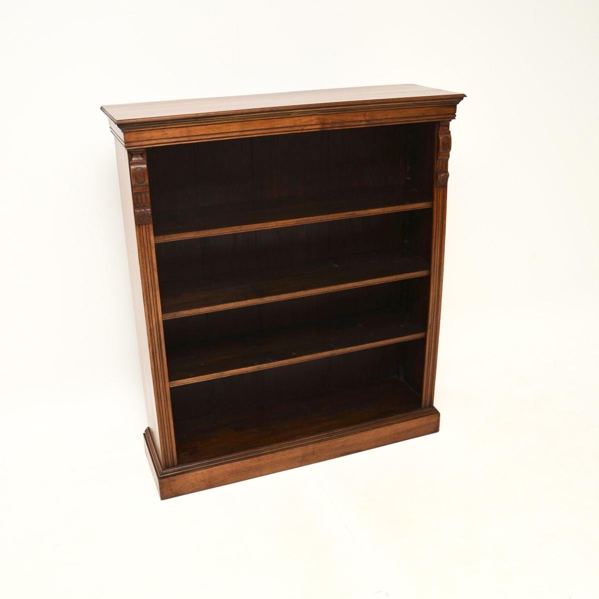 Antique Victorian Walnut Open Bookcase (1 of 8) Antique Victorian Walnut Open Bookcase (1 of 8)