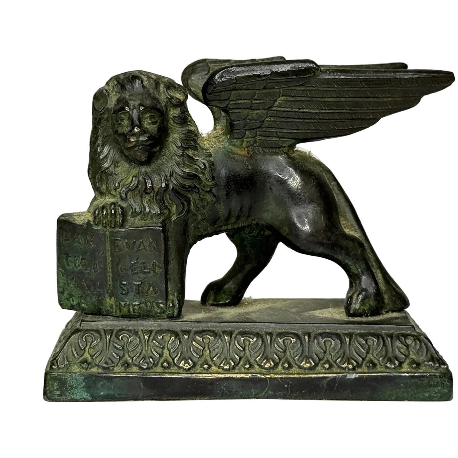 Early 19th Century Neoclassical Bronze Winged Lion of Saint Mark – Venetian Grand Tour Bronze (1 of 41)
