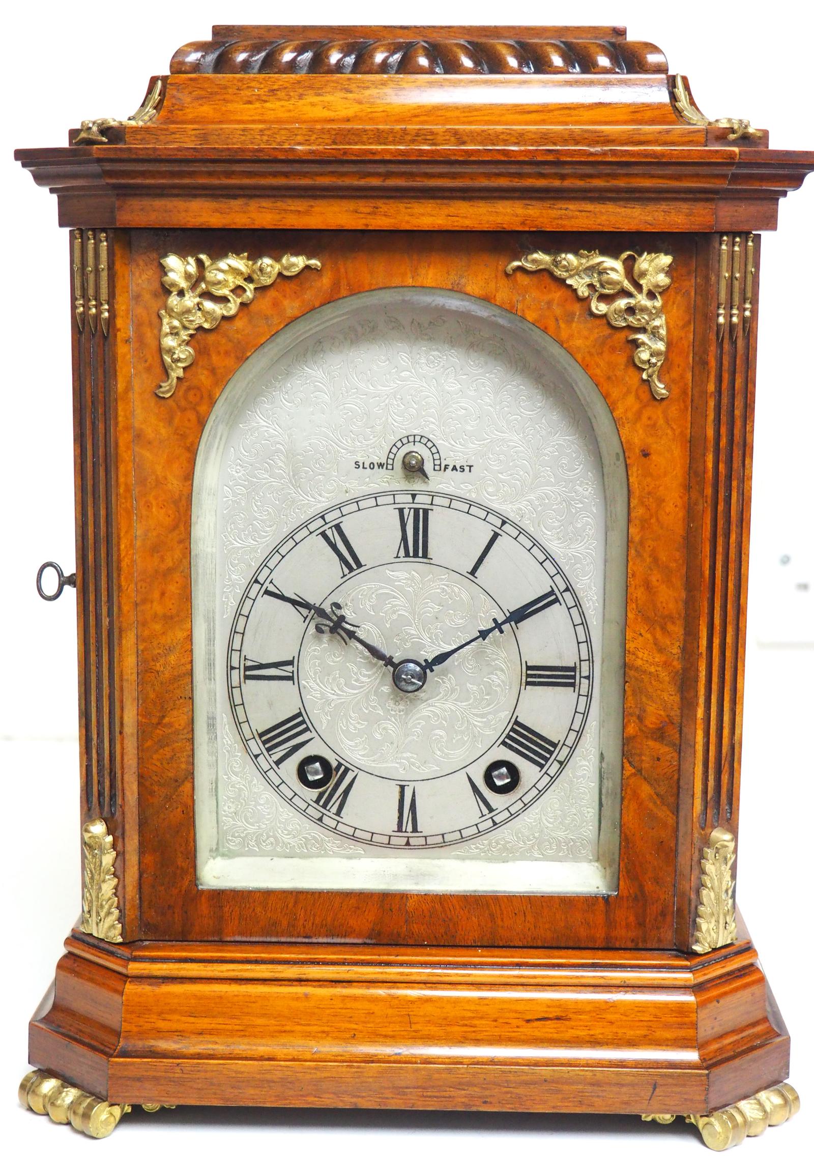 Superb Antique German Burr Walnut 8-day Mantel Clock Quarter Striking Bracket Clock by Lenzkirch (1 of 12) Superb Antique German Burr Walnut 8-day Mantel Clock Quarter Striking Bracket Clock by Lenzkirch (1 of 12)