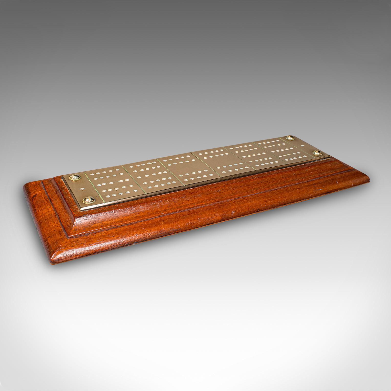 Antique Cribbage Board, English, Traditional Gaming Peg Base, Victorian, C.1900 (1 of 7)