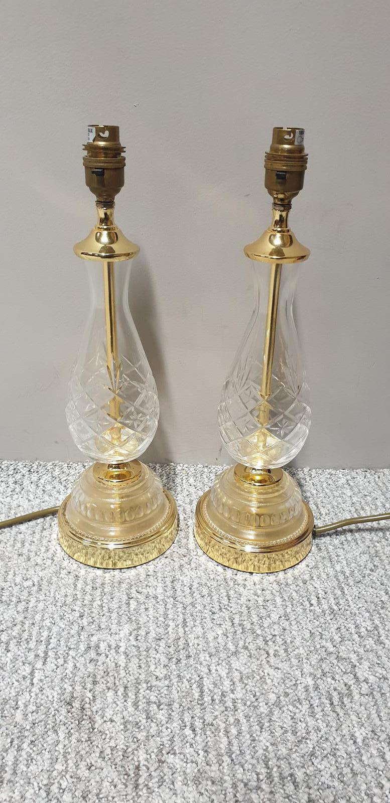 Pair of Cut Glass Lamp Bases (1 of 1)