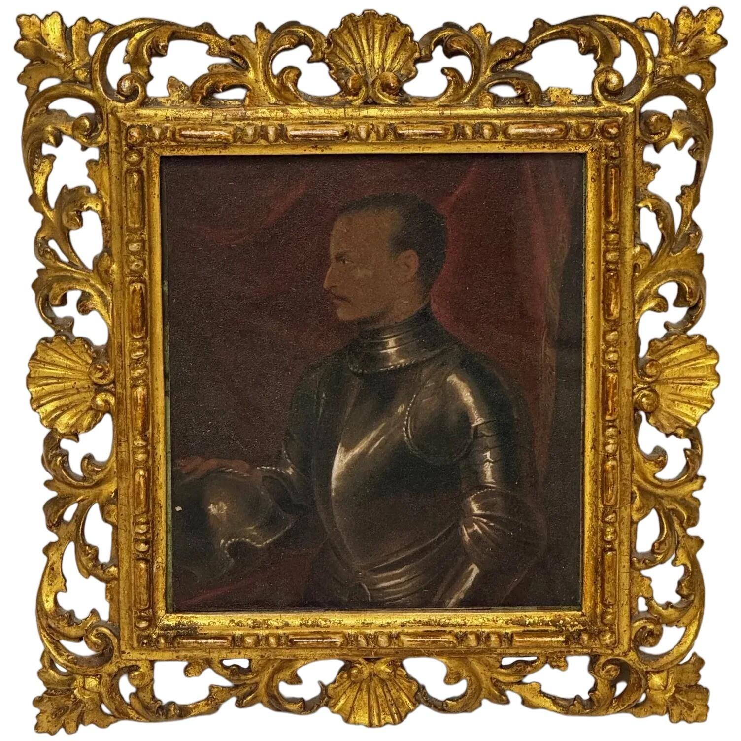 19th Century Giovanni Delle Bande Nere Medici Portrait in Florentine Frame (1 of 25) 19th Century Giovanni Delle Bande Nere Medici Portrait in Florentine Frame (1 of 25)