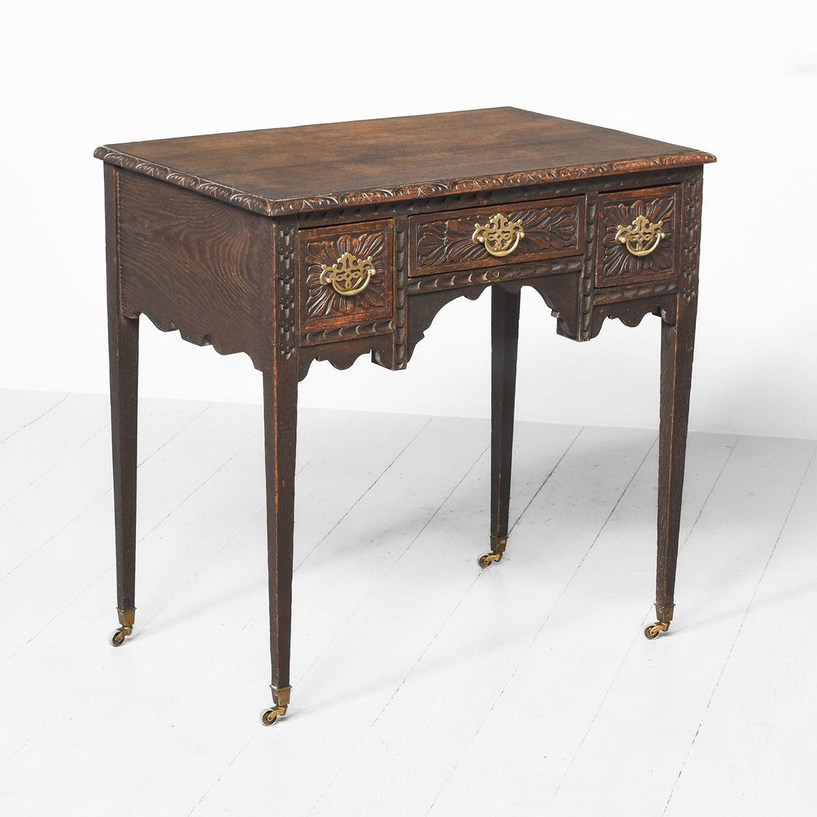 George III Style Oak Lowboy c.1880 (1 of 8)