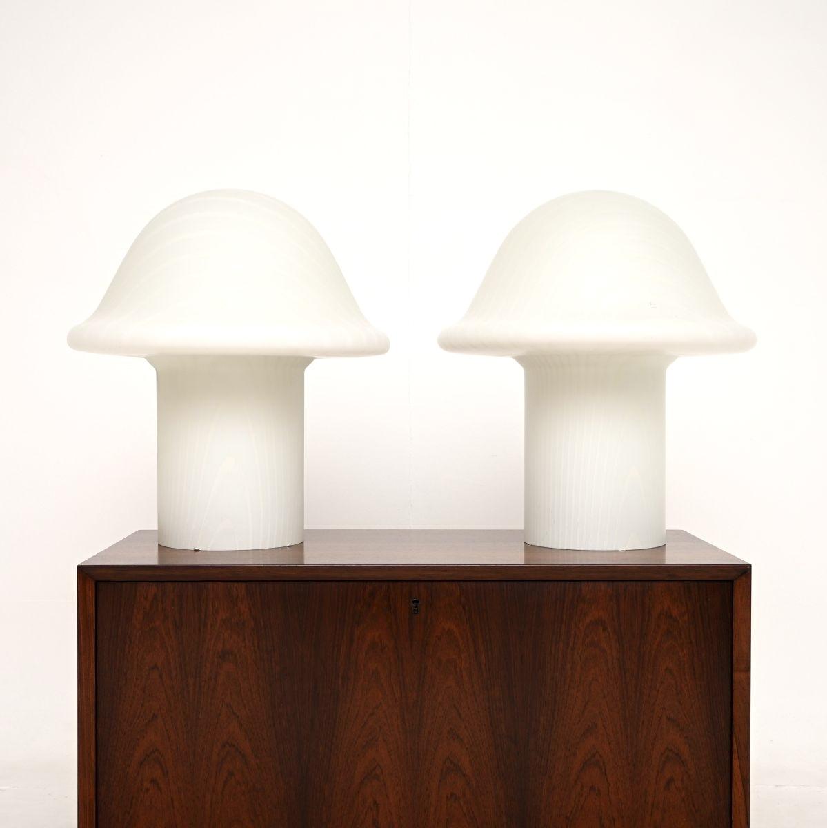 Pair of Large Vintage Murano Glass Mushroom Lamps (1 of 12) Pair of Large Vintage Murano Glass Mushroom Lamps (1 of 12)