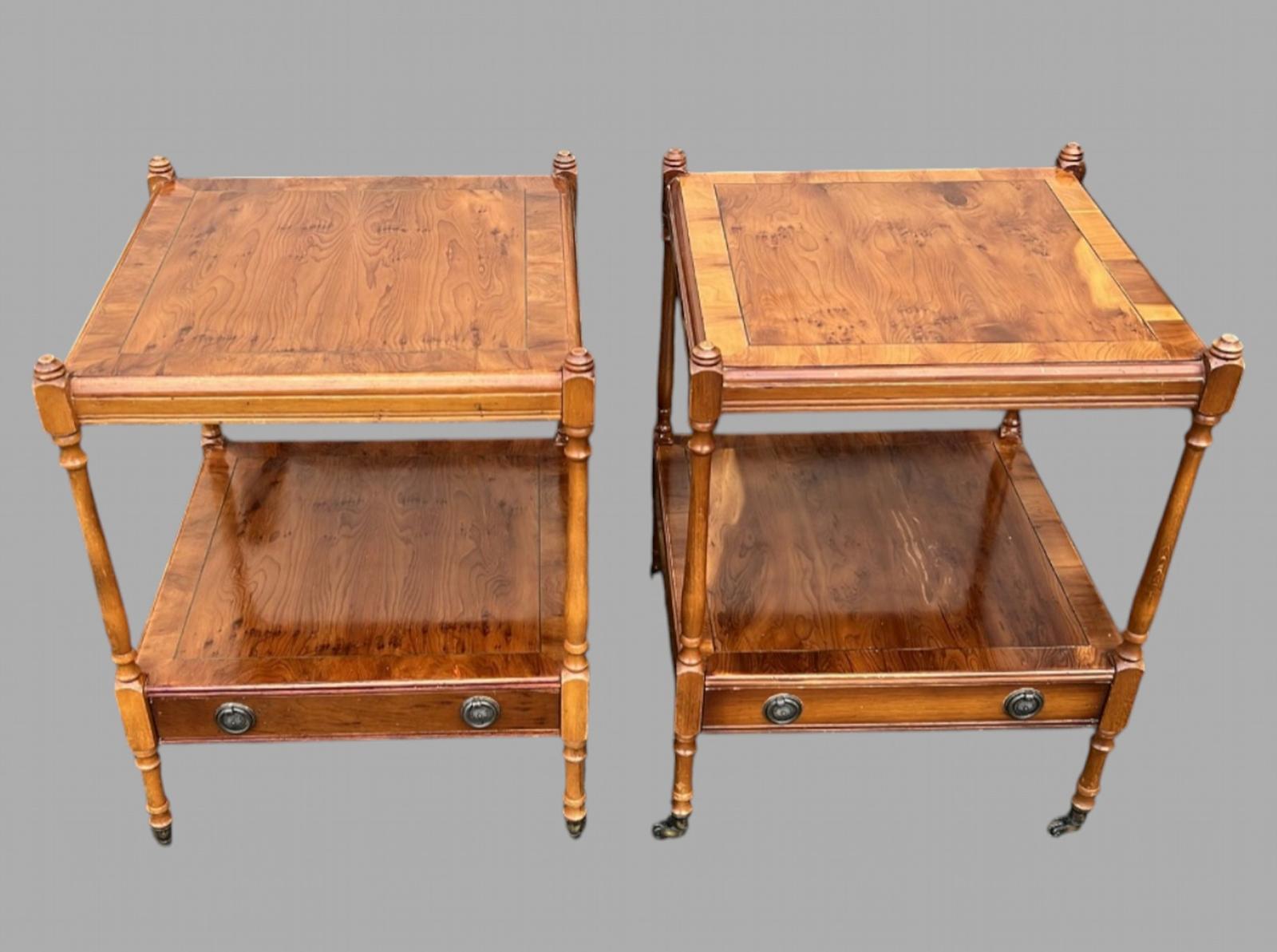 Pair of Vintage Regency Revival Side Tables on Castors 1960s-1970s (1 of 5)