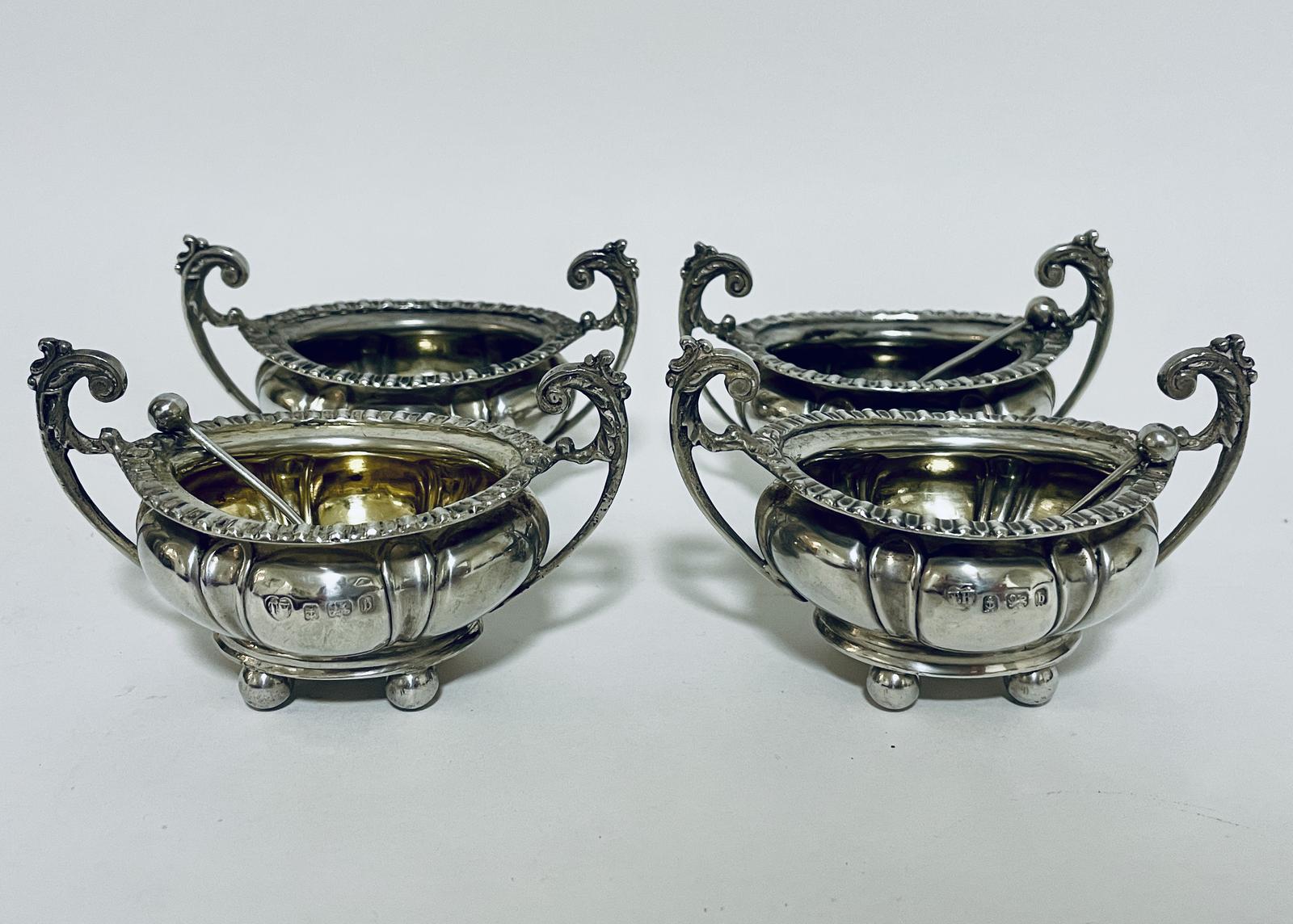 Set of Four Silver Salts & Spoons (1 of 13) Set of Four Silver Salts & Spoons (1 of 13)