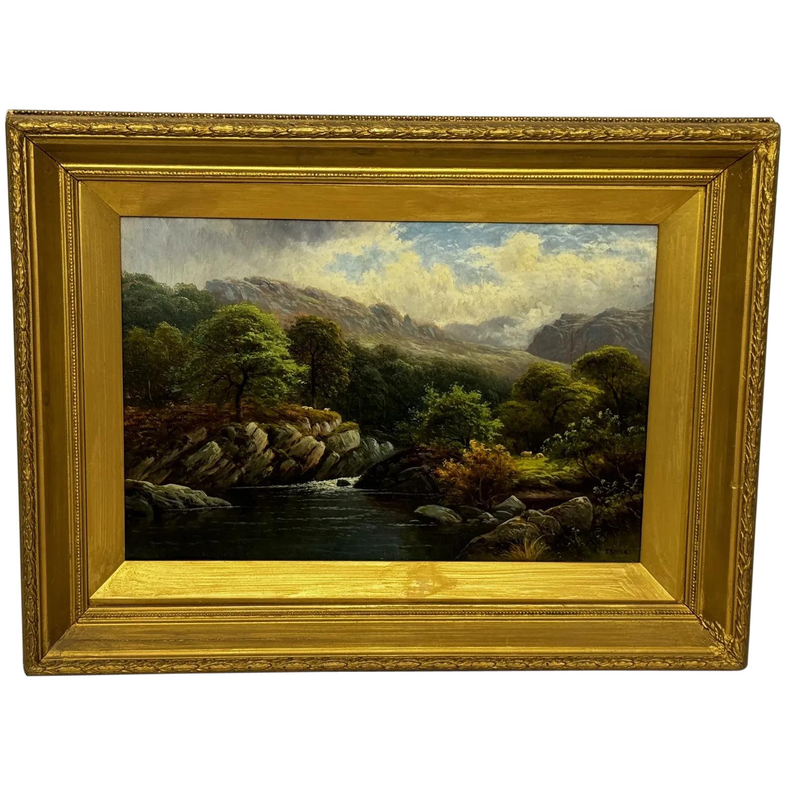 19th Century Oil Painting North Wales on The Conway River by Thomas Spinks (1 of 47)