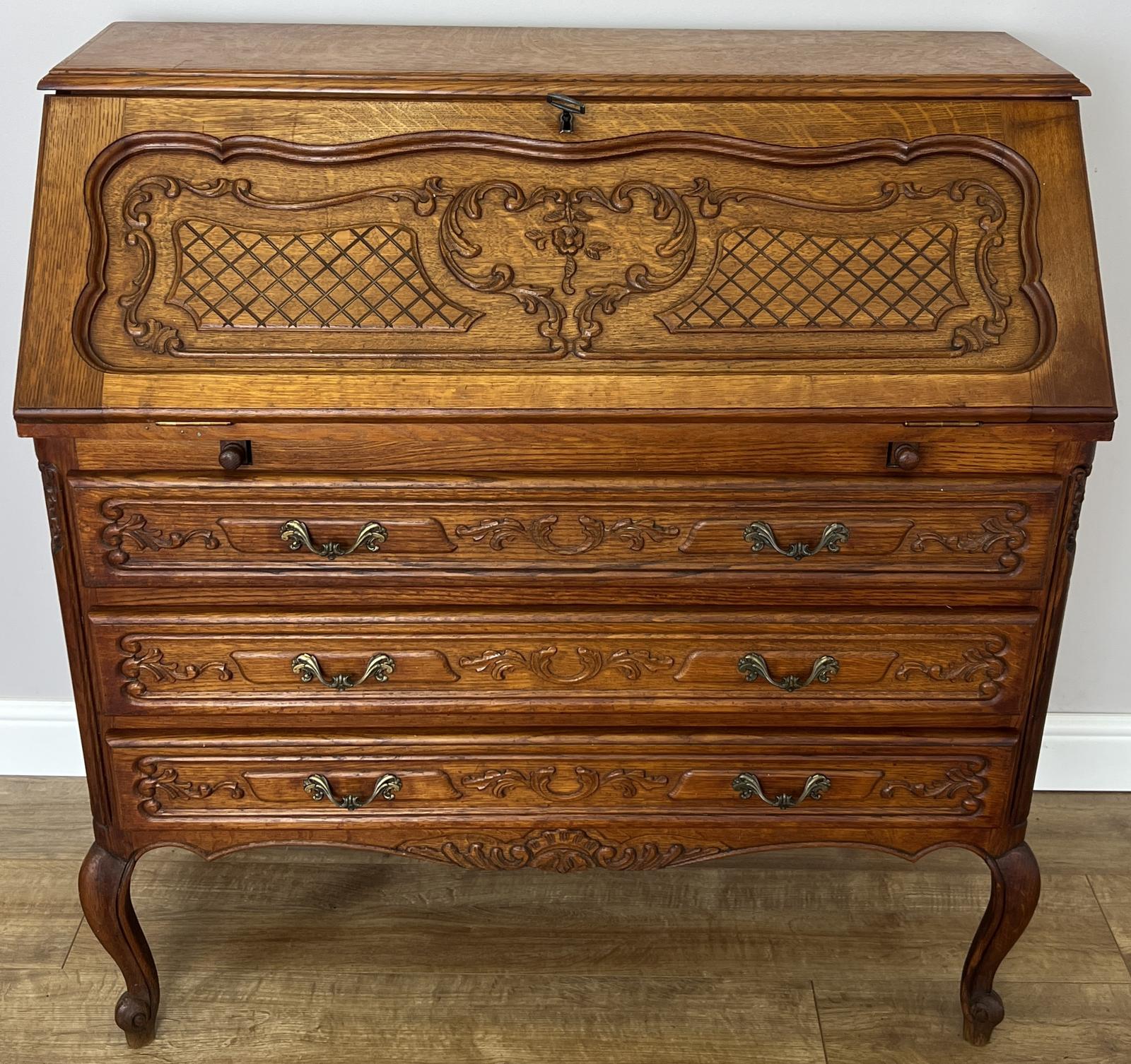 Secretaire Writing Desk Vintage French Oak Rare Bureau Cabinet (1 of 20) Secretaire Writing Desk Vintage French Oak Rare Bureau Cabinet (1 of 20)