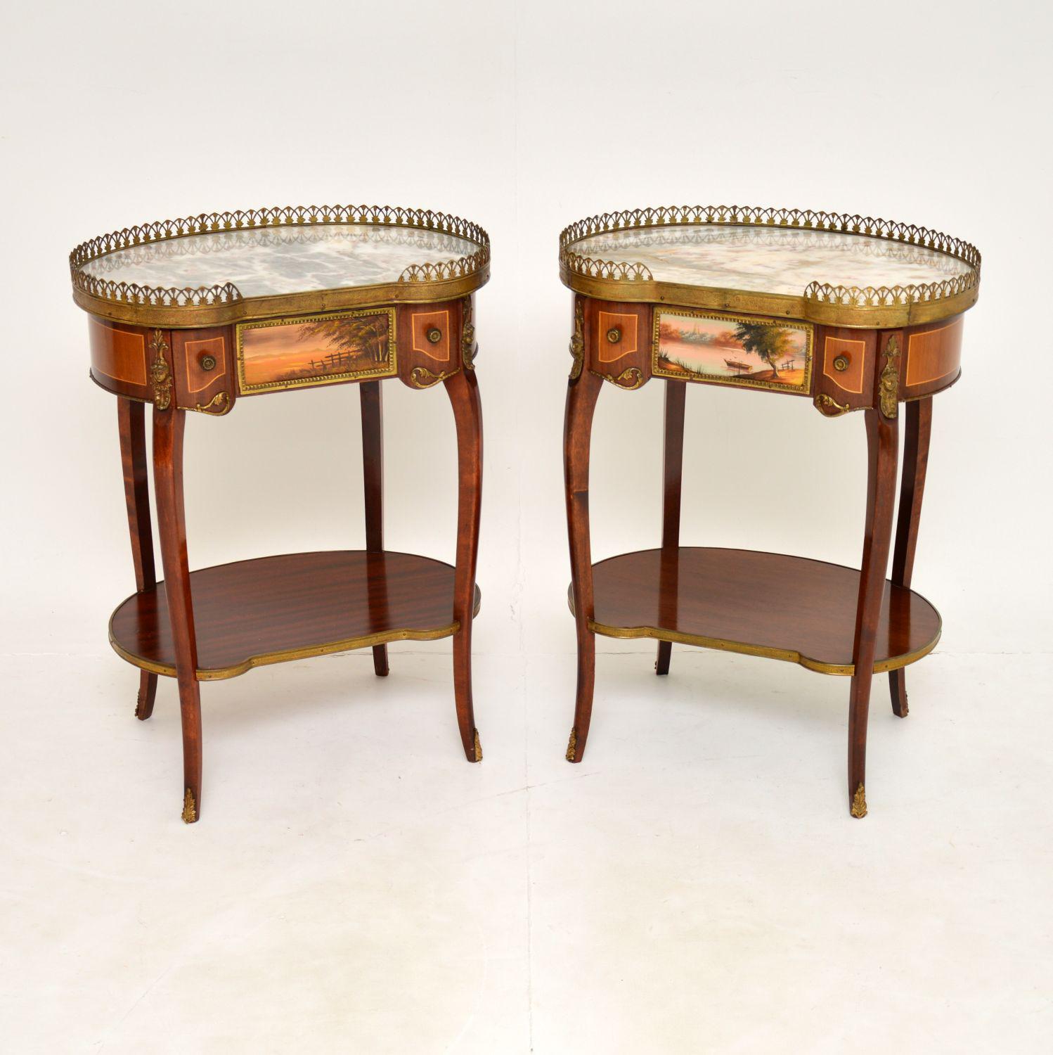 Pair of French Marble Top Kidney Side Tables c.1930 (1 of 11) Pair of French Marble Top Kidney Side Tables c.1930 (1 of 11)