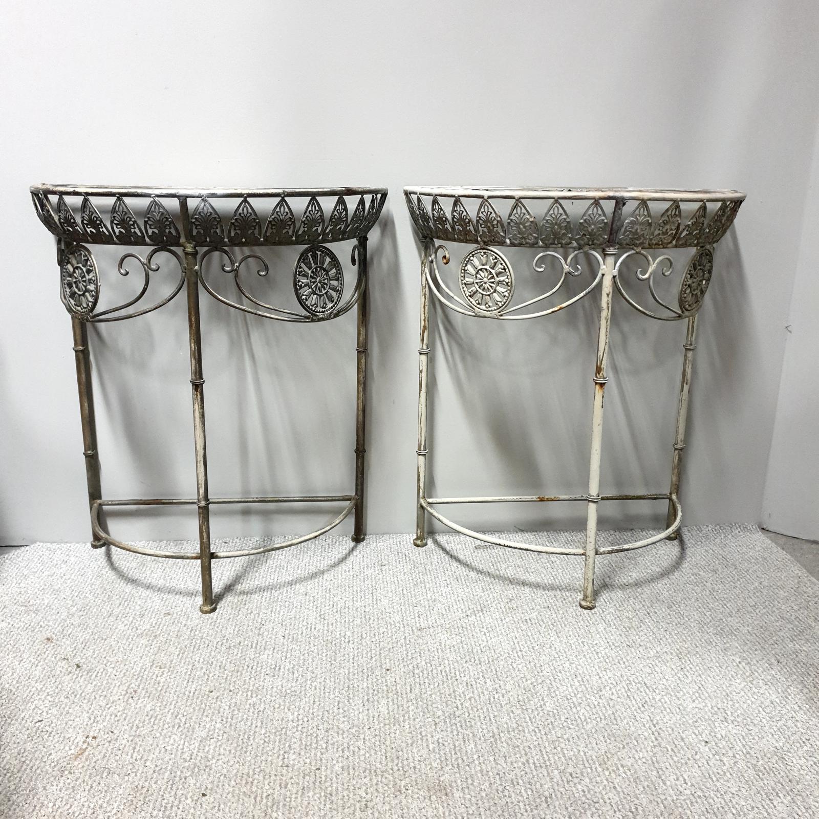 Pair of French Metal Console Tables (1 of 1) Pair of French Metal Console Tables (1 of 1)
