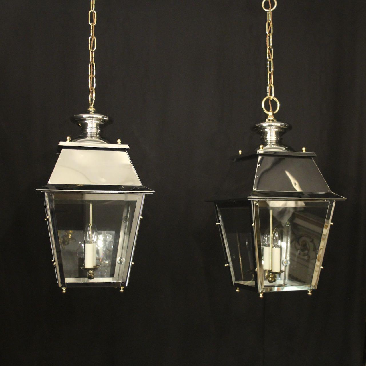 French Pair of Steel & Brass Lanterns (1 of 10)
