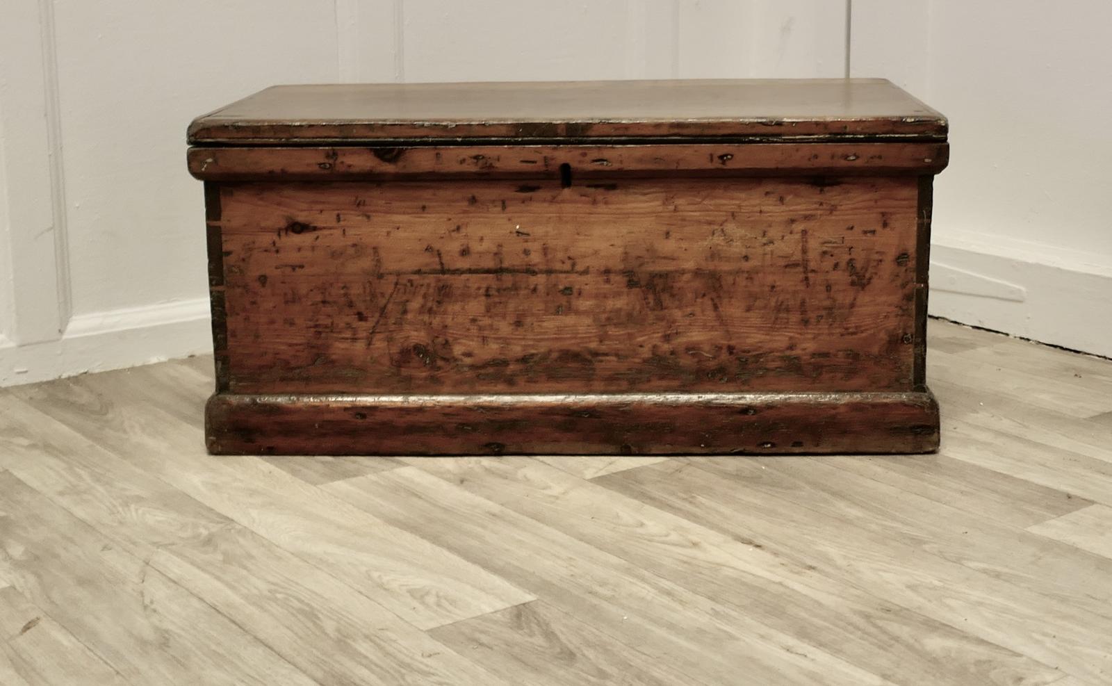 Victorian Dark  Pine Blanket Box, Coffee Table or Shoe Tidy (1 of 5)