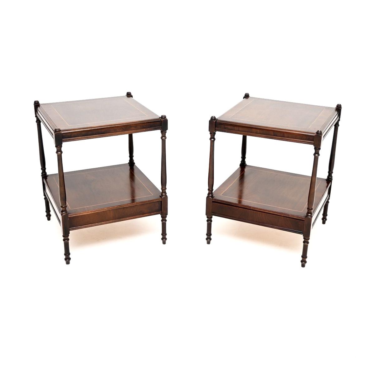 Pair of Georgian Style Inlaid Mahogany Side Tables (1 of 9) Pair of Georgian Style Inlaid Mahogany Side Tables (1 of 9)
