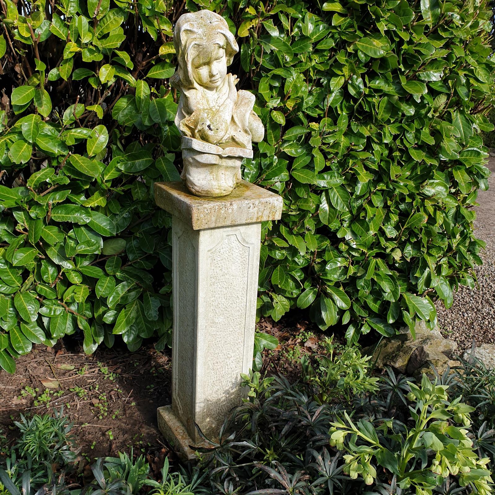 Garden Bust On Plinth (1 of 4)