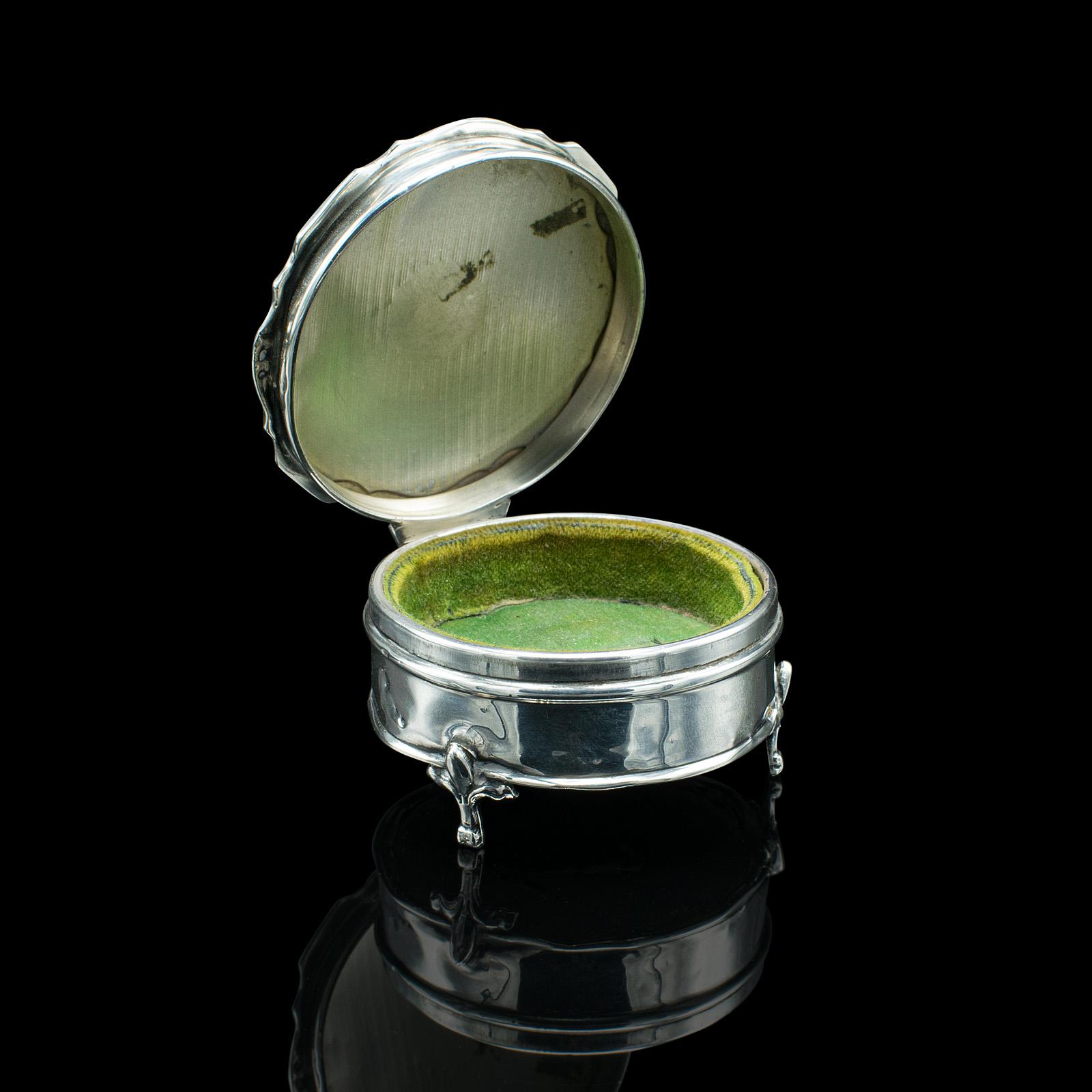 Small Antique Dressing Table Ring Box, English Silver, Birmingham Hallmark, 1921 (1 of 12)
