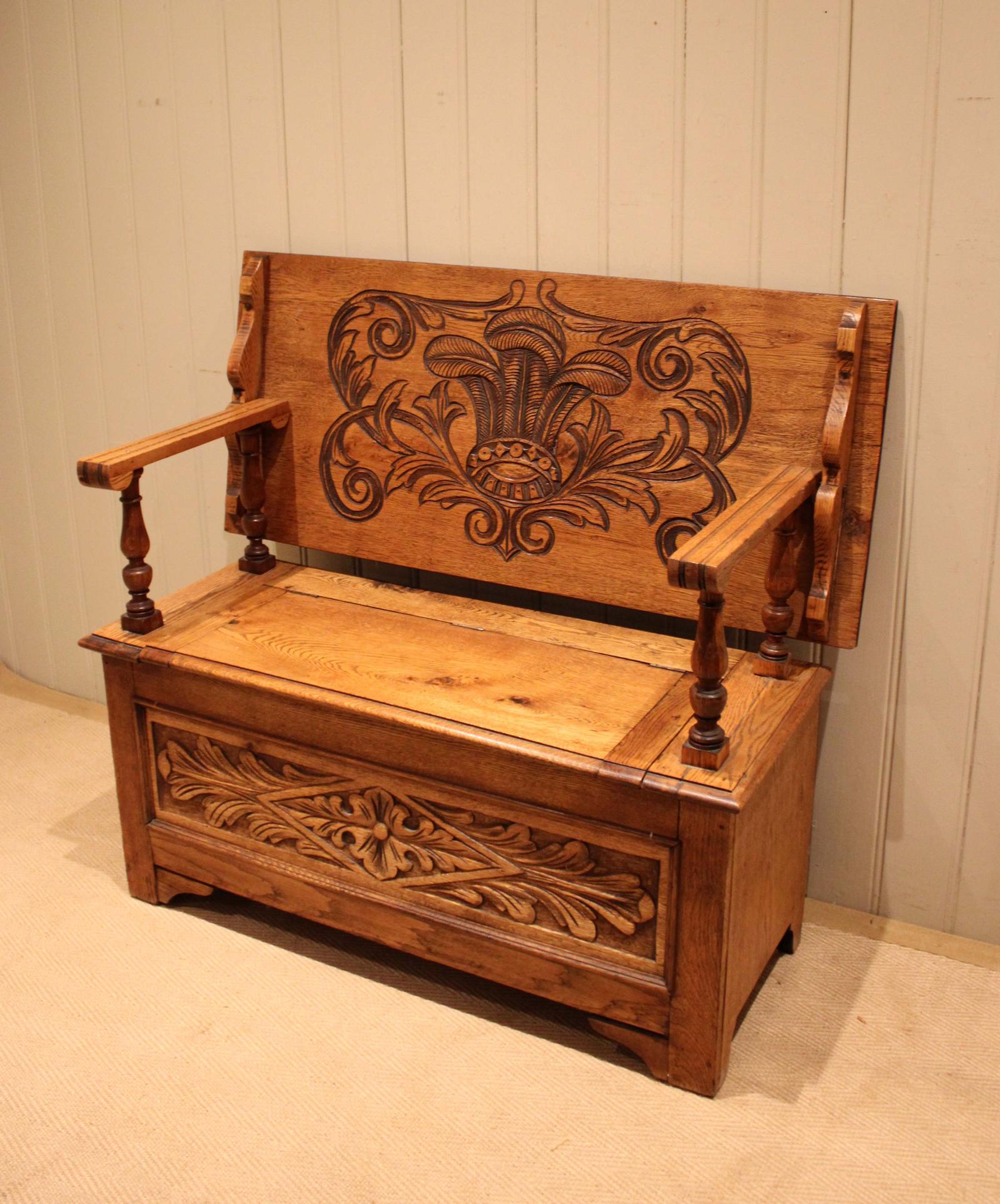 Golden Solid Oak Monks Bench (1 of 13) Golden Solid Oak Monks Bench (1 of 13)