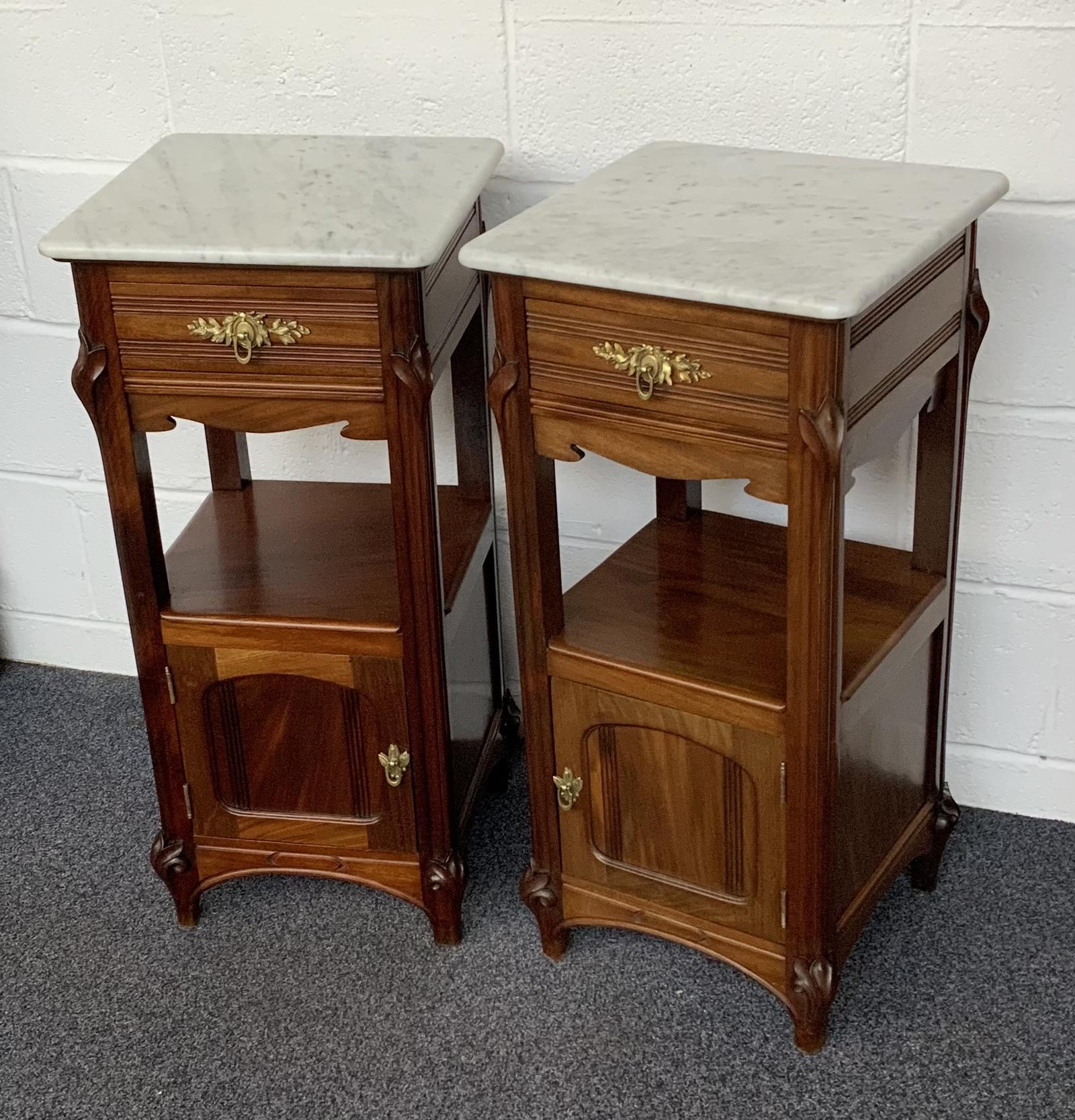 Pair of Mahogany French Bedside Cabinets (1 of 8)