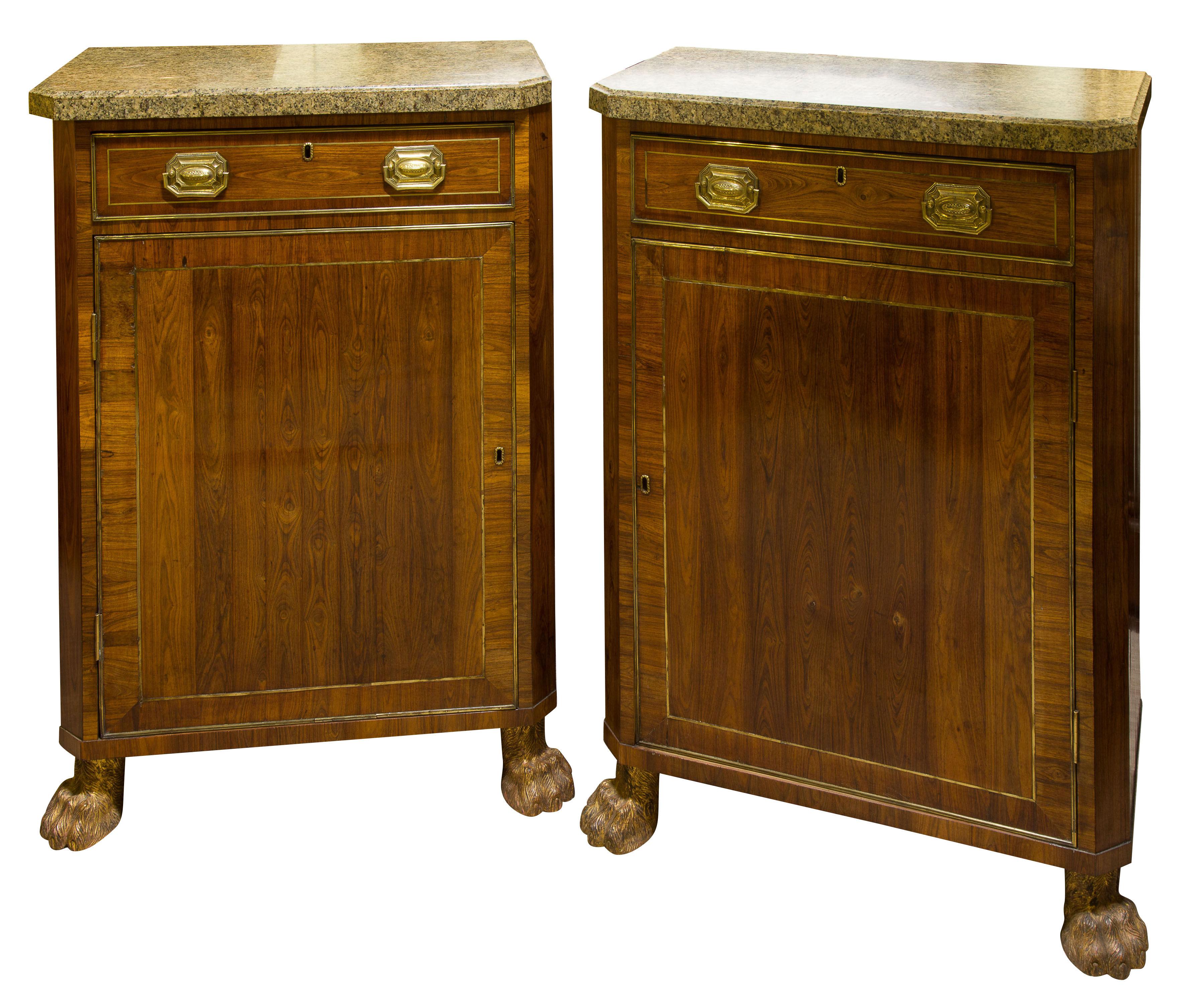 Pair of Regency Marble Topped Side Cabinets (1 of 1)
