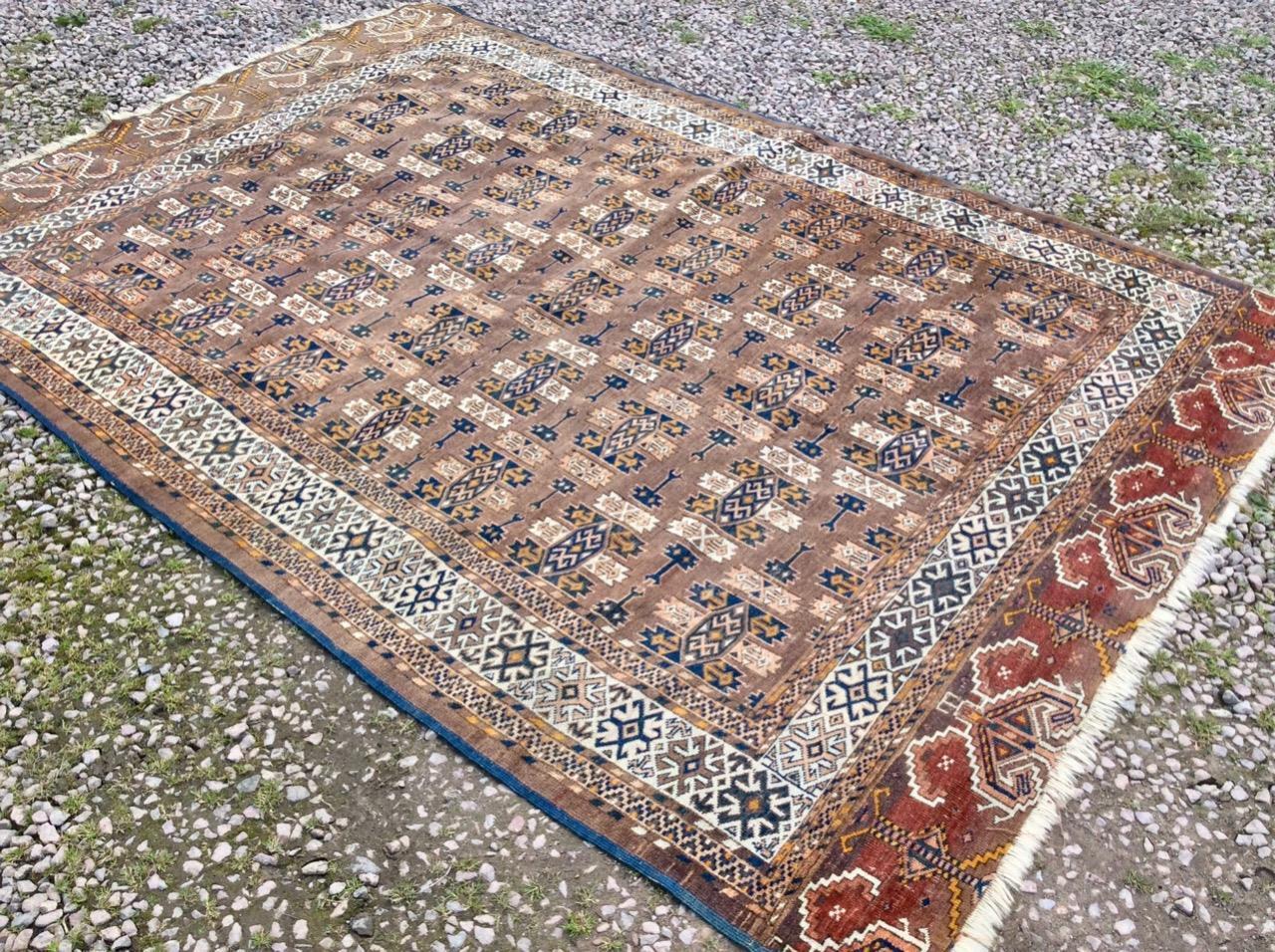 Large Antique Turkoman Yomut Carpet Hand Made Middle East c.1920 (1 of 9)