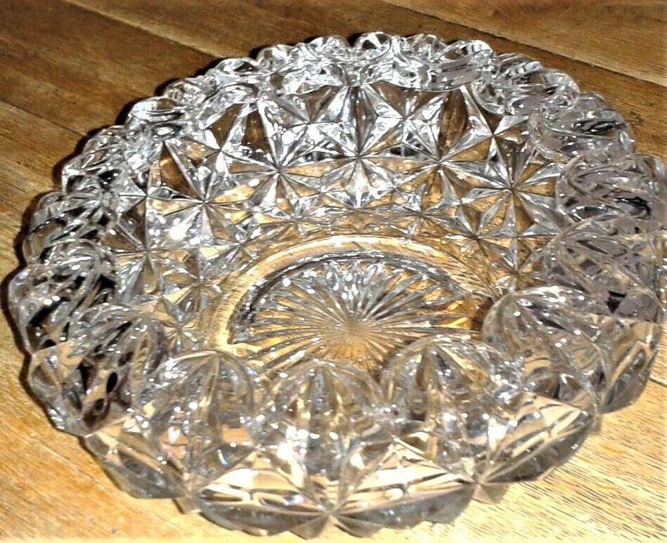 Bohemian Glass Mid 20th Century Crystal Rose Bowl (1 of 3)
