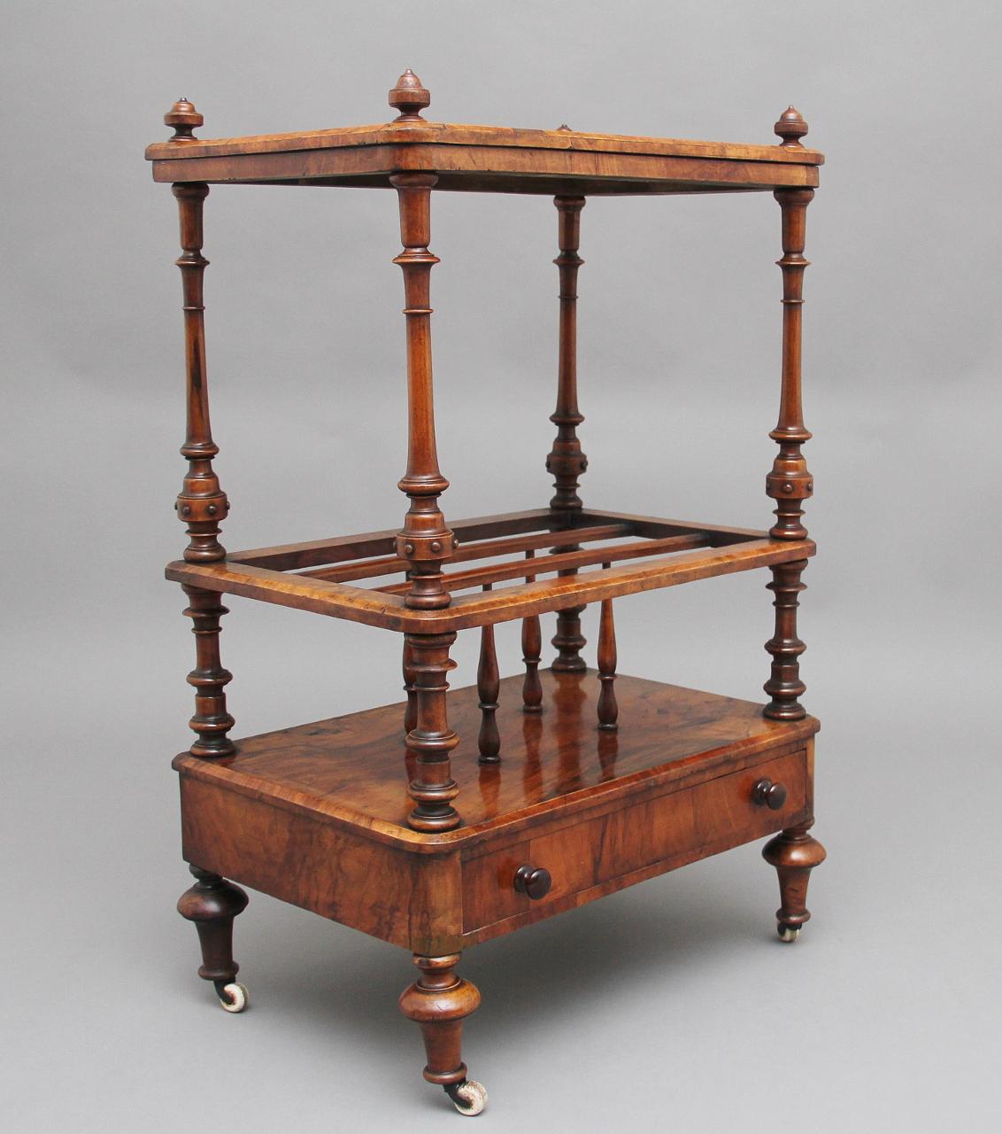 19th Century Burr Walnut Canterbury (1 of 9)
