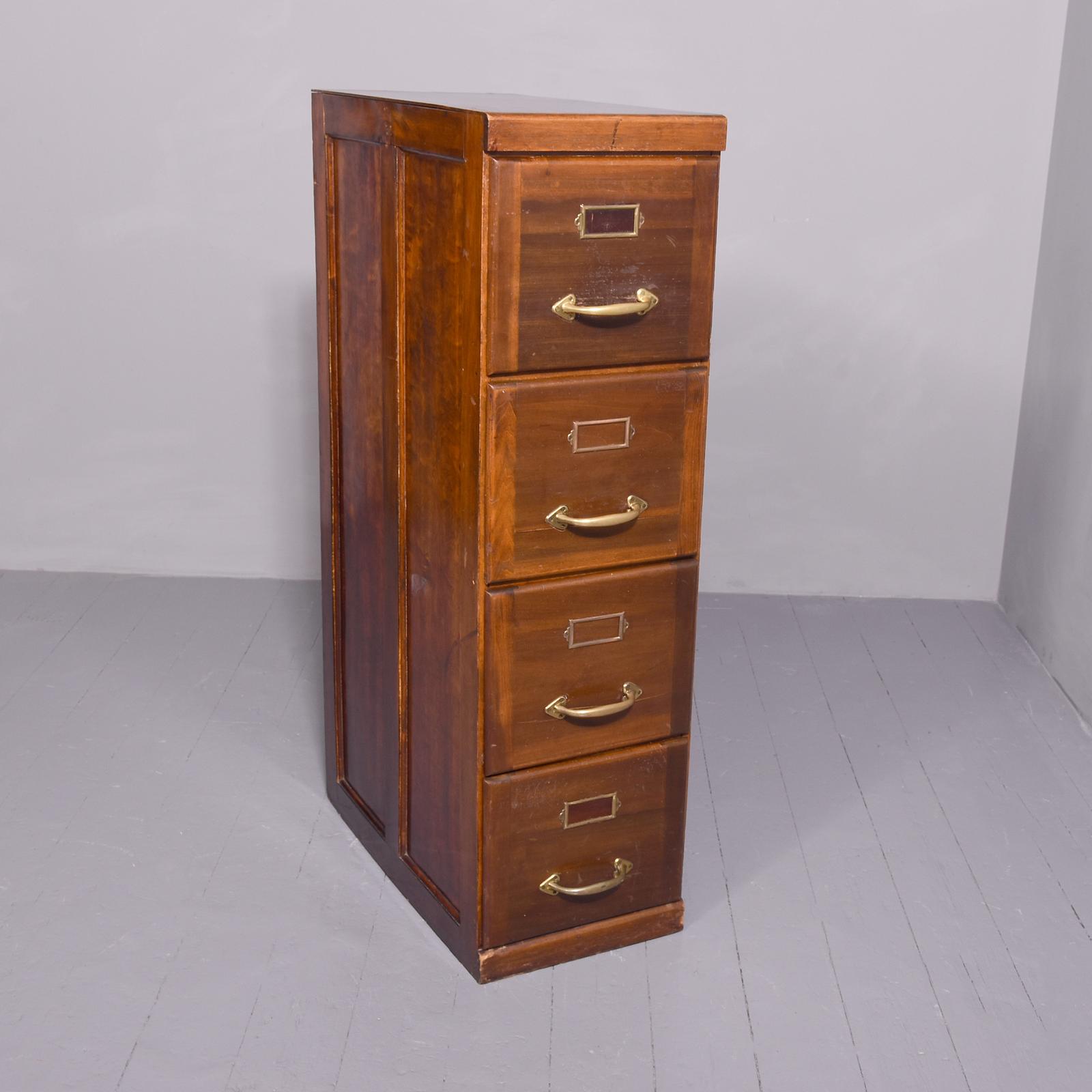 Mahogany 4 Drawer Mahogany Filing Cabinet (1 of 7)