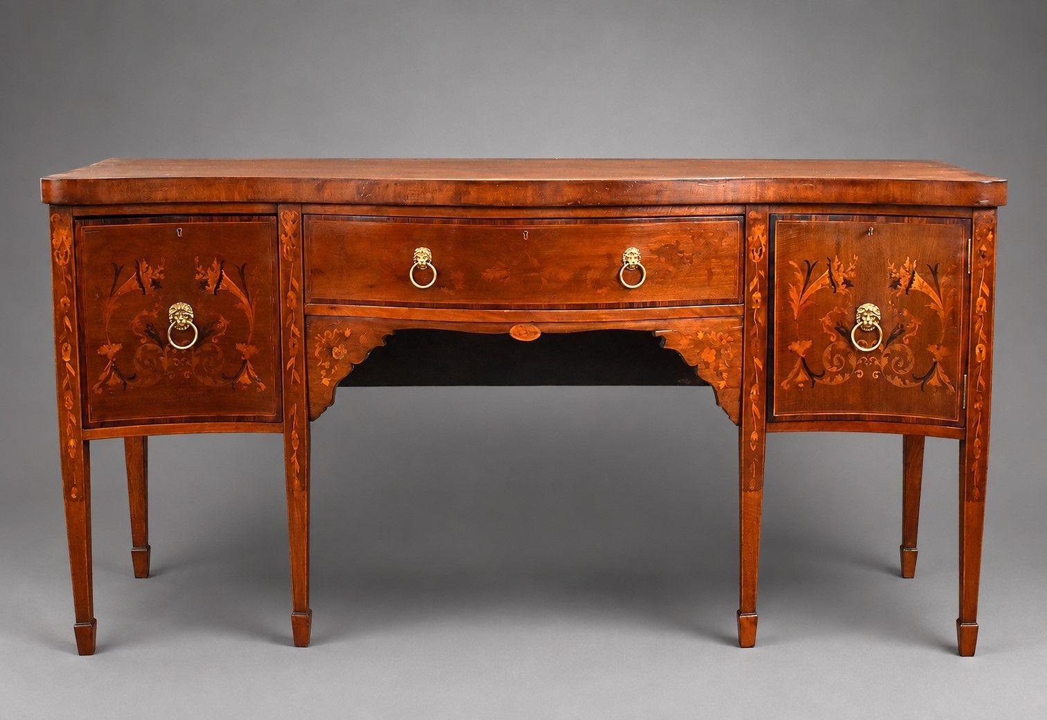 Antique Inlaid Serpentine Sideboard (1 of 6) Antique Inlaid Serpentine Sideboard (1 of 6)