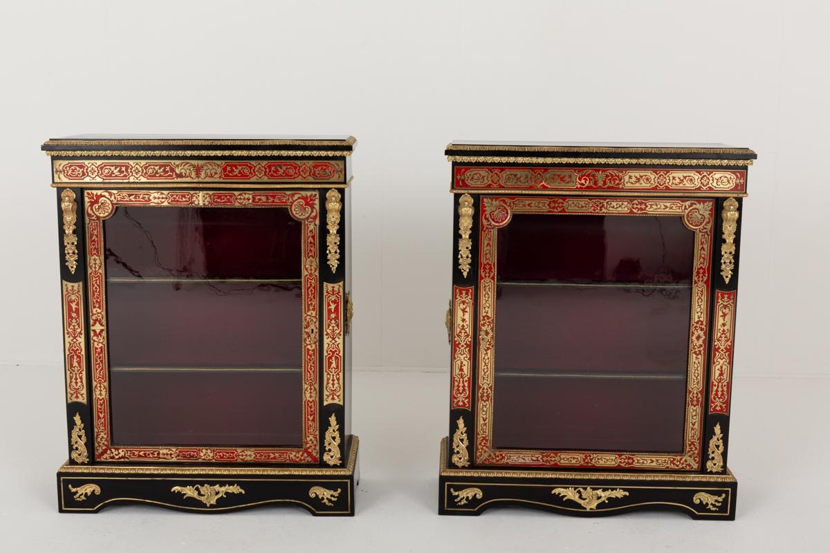 Wonderful Pair of French Ebonised & Boulle Pier Cabinets (1 of 13) Wonderful Pair of French Ebonised & Boulle Pier Cabinets (1 of 13)