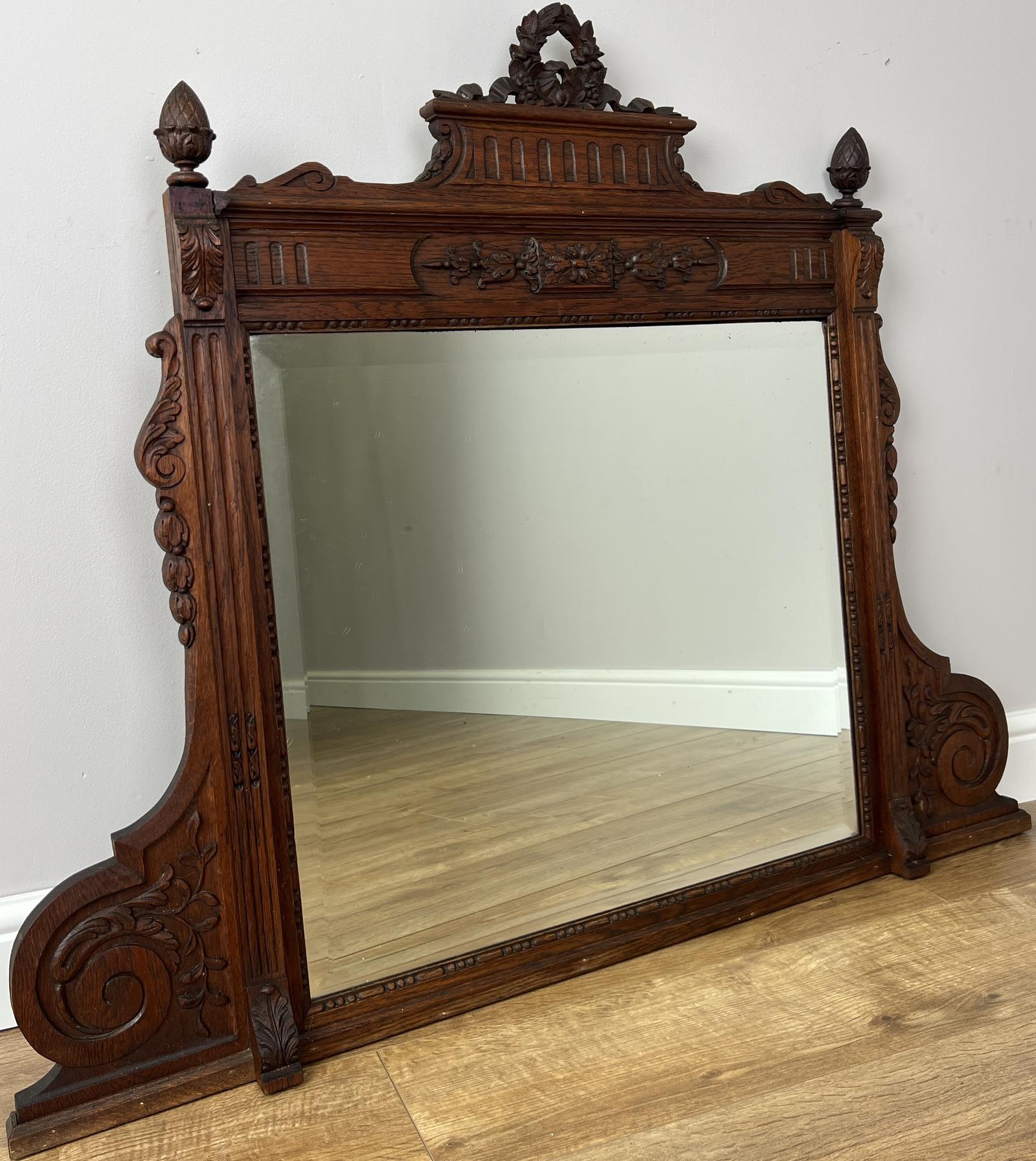 Mirror Antique French Style Oak Wall Mirror Carved Decorative Frame (1 of 11) Mirror Antique French Style Oak Wall Mirror Carved Decorative Frame (1 of 11)