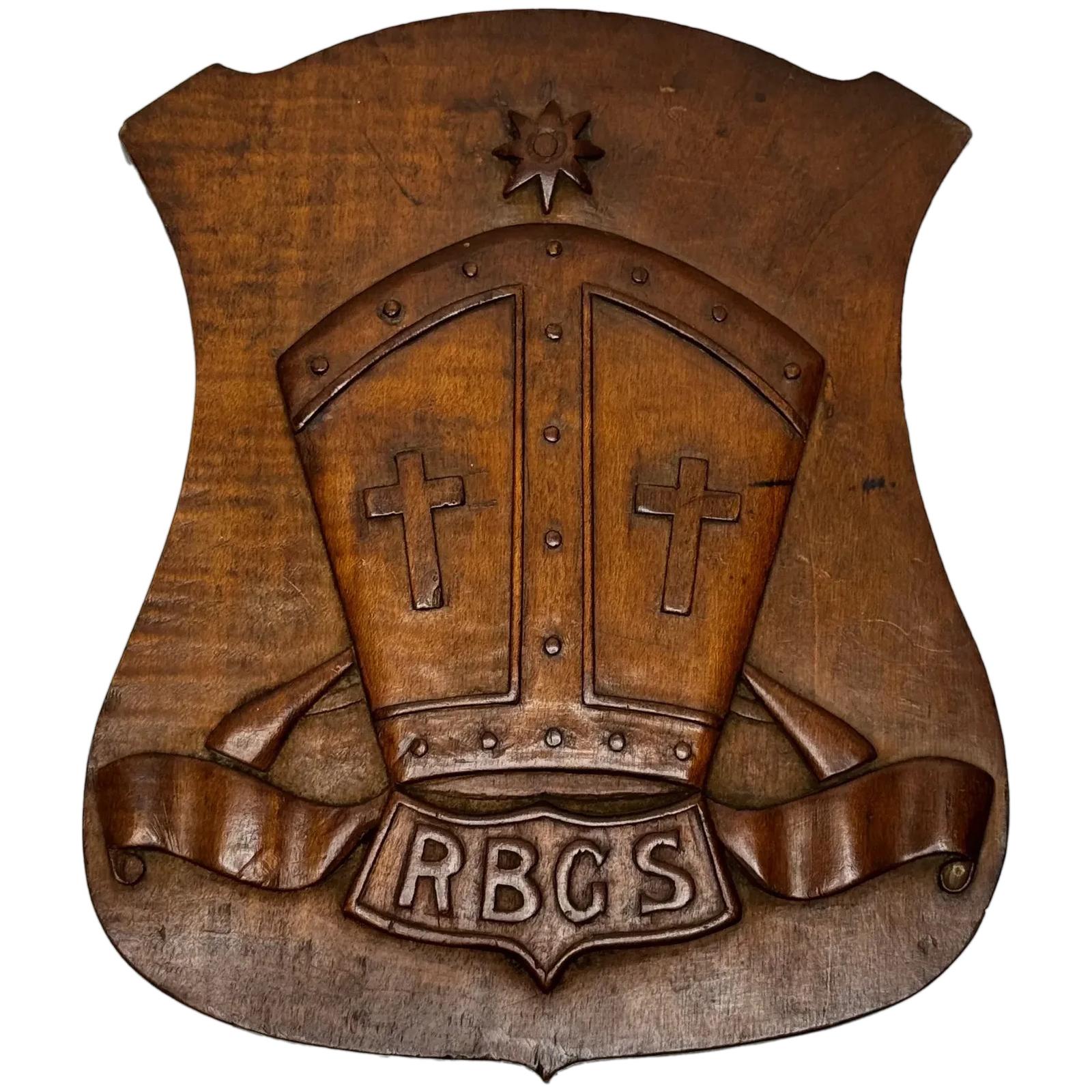 Arts & Crafts Revival Heraldic Carved Crest Rivington & Blackrod Grammar School (1 of 36)